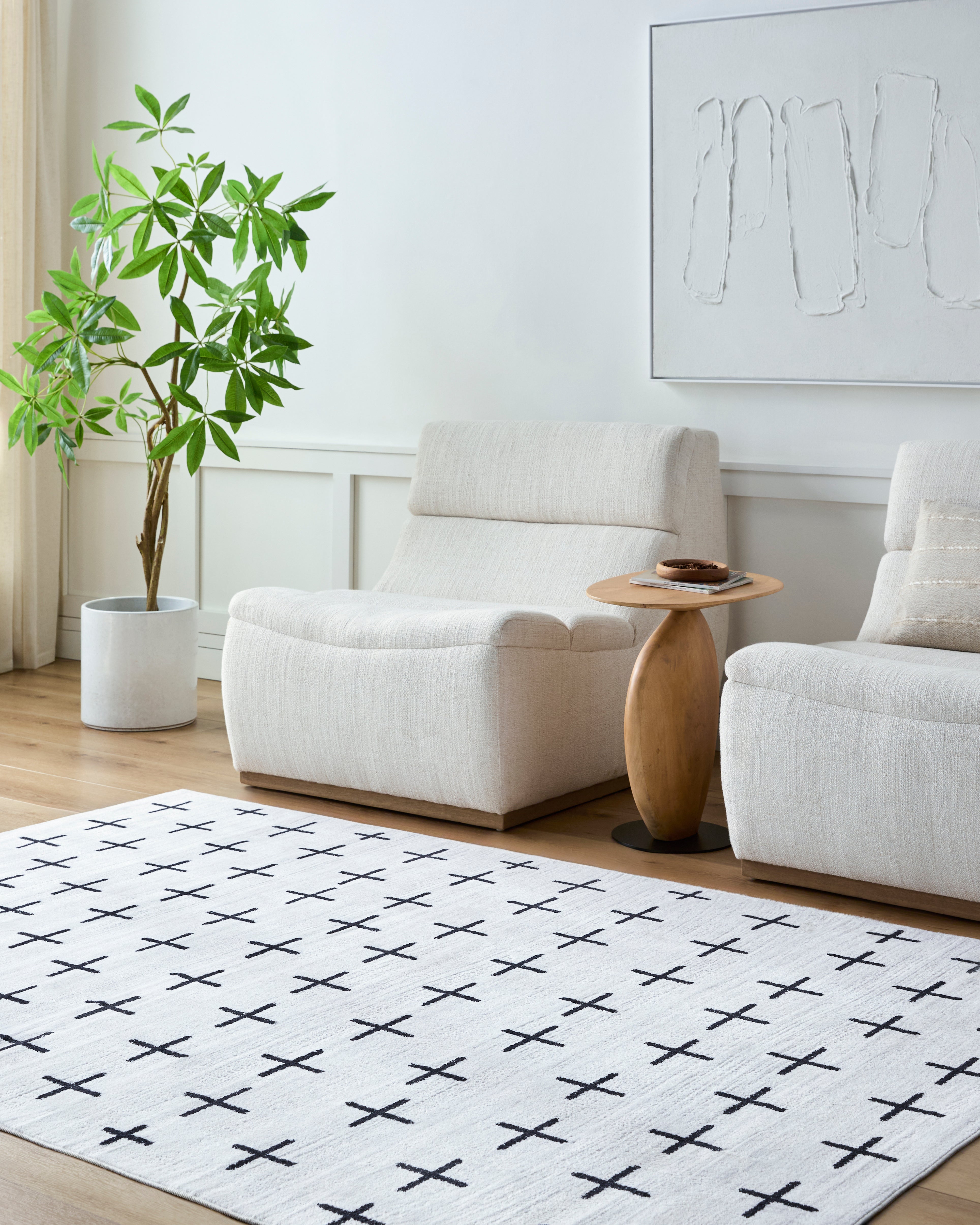 Surya Lavable LVB-2324 Ivory Machine Washable Area Rug by LIVABLISS