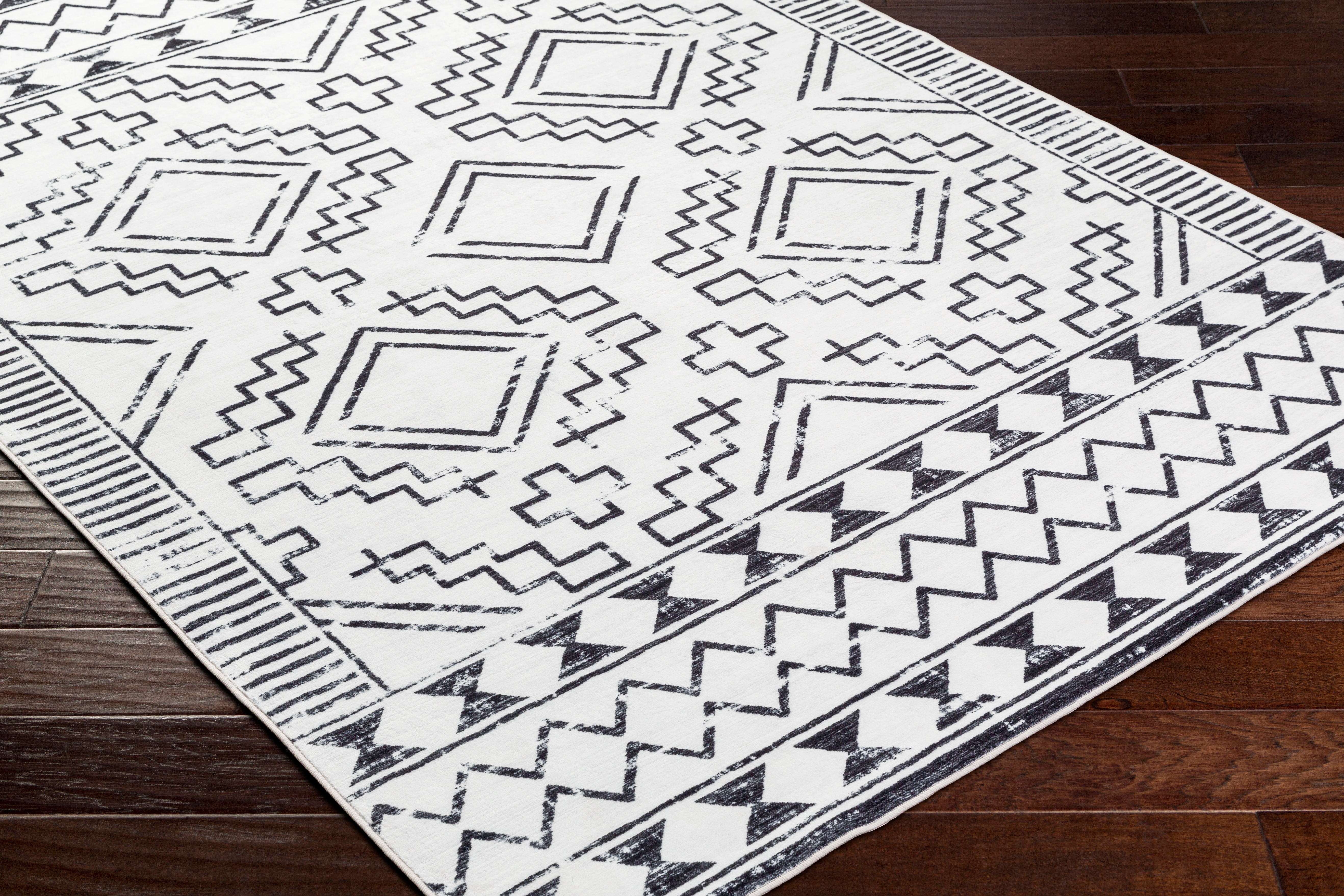 Surya Lavable LVB-2327 Ivory Machine Washable Area Rug by LIVABLISS