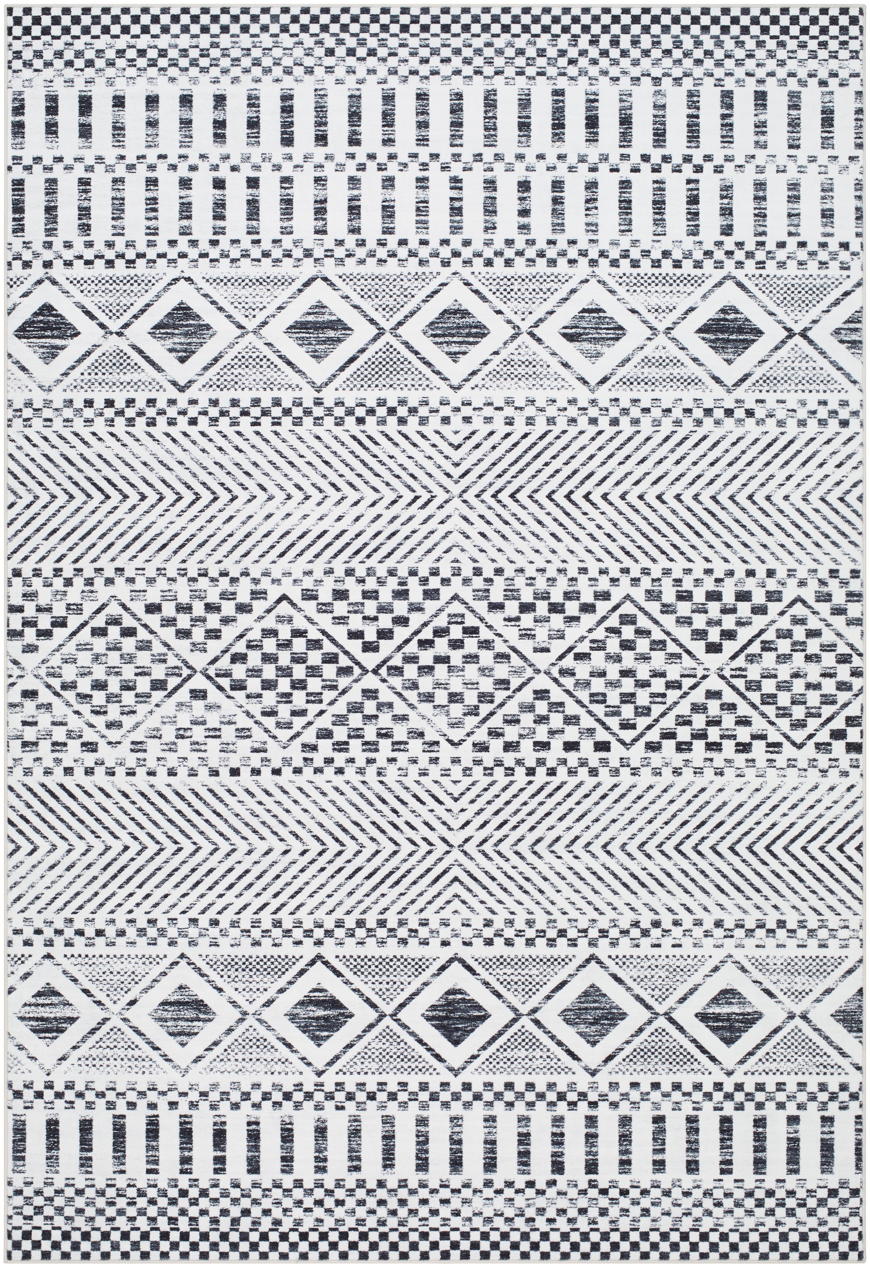 Surya Lavable LVB-2328 Charcoal Machine Washable Area Rug by LIVABLISS