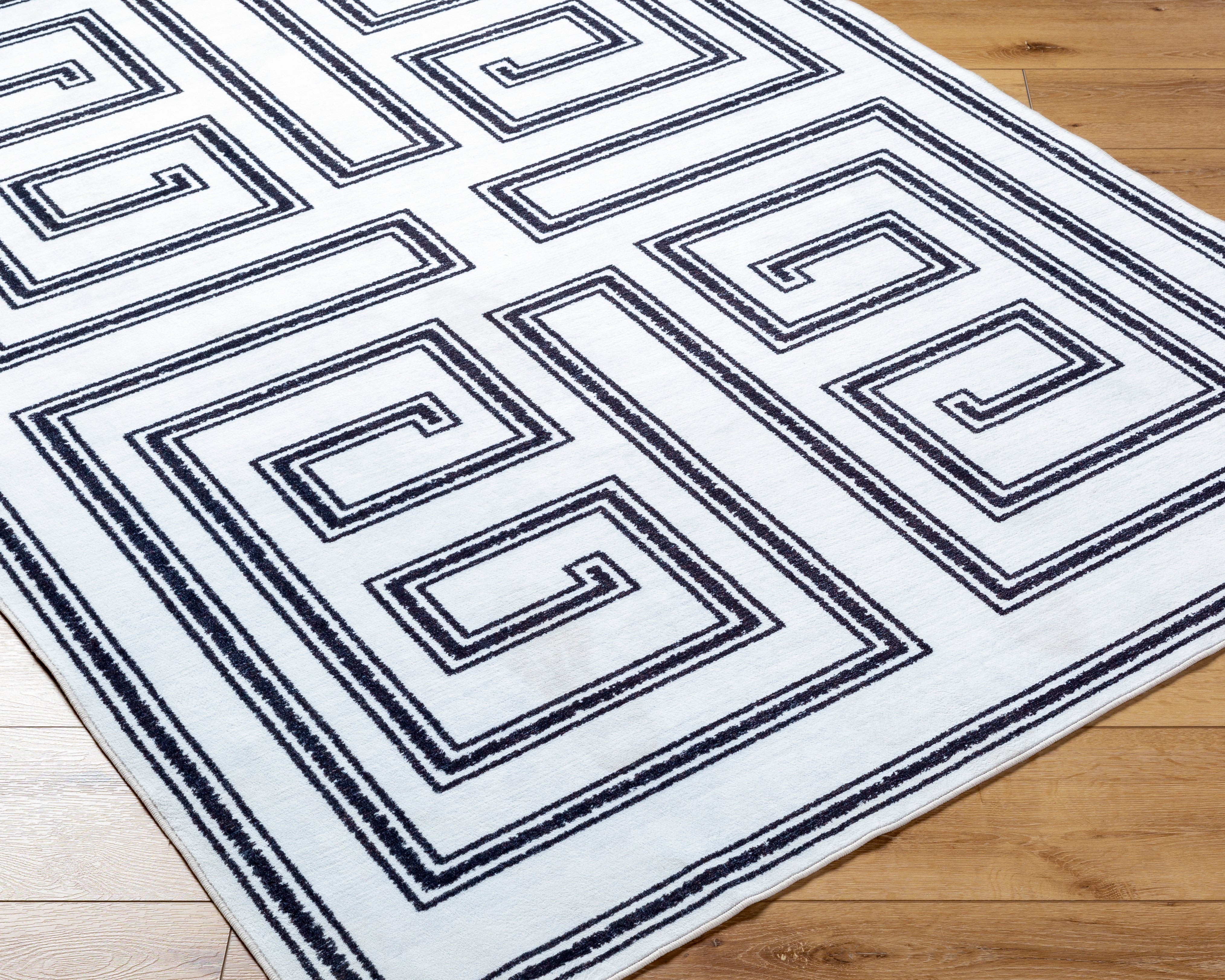 Surya Lavable LVB-2333 Ivory Machine Washable Area Rug by LIVABLISS