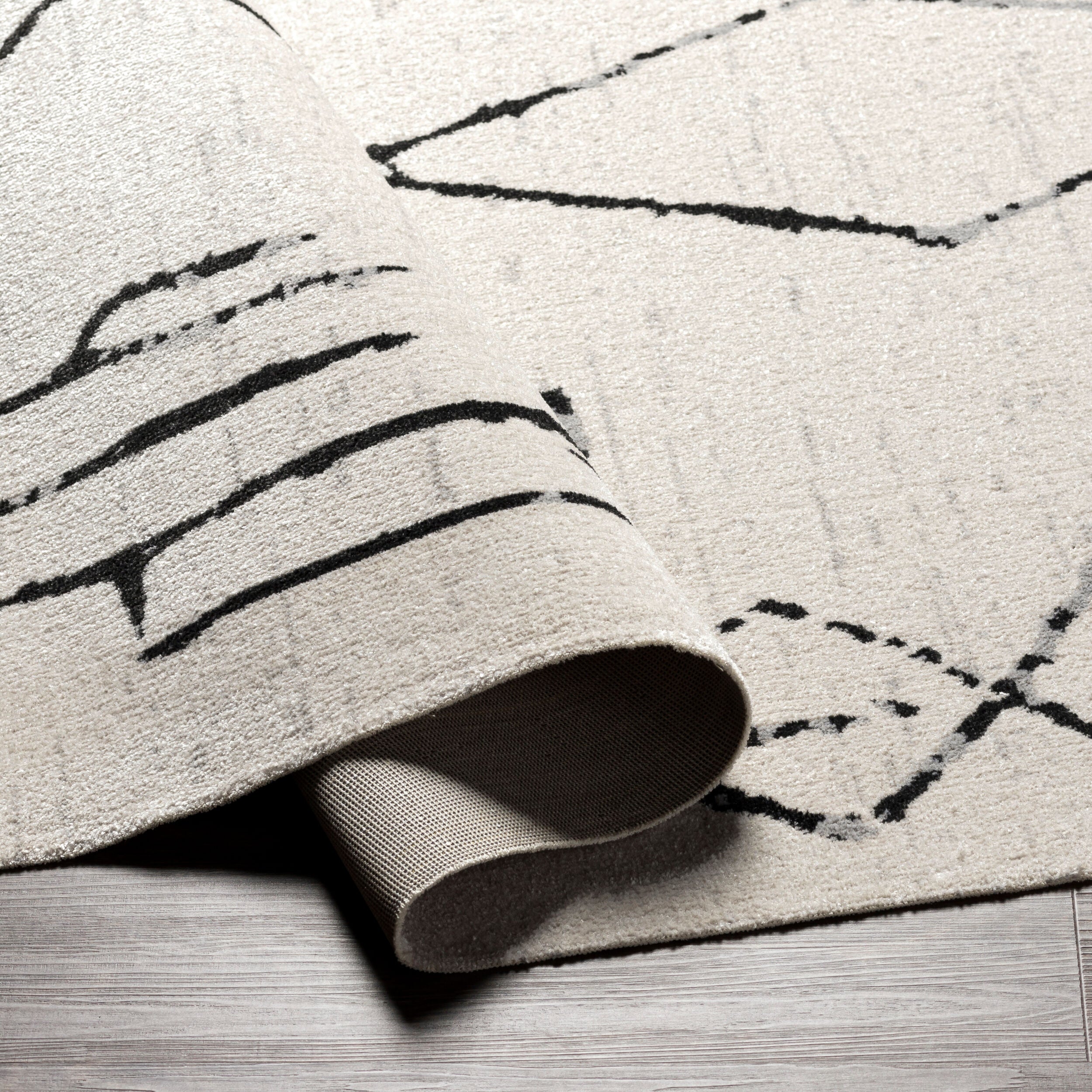 Surya Lavadora LVR-2318 Black Machine Washable Area Rug by LIVABLISS