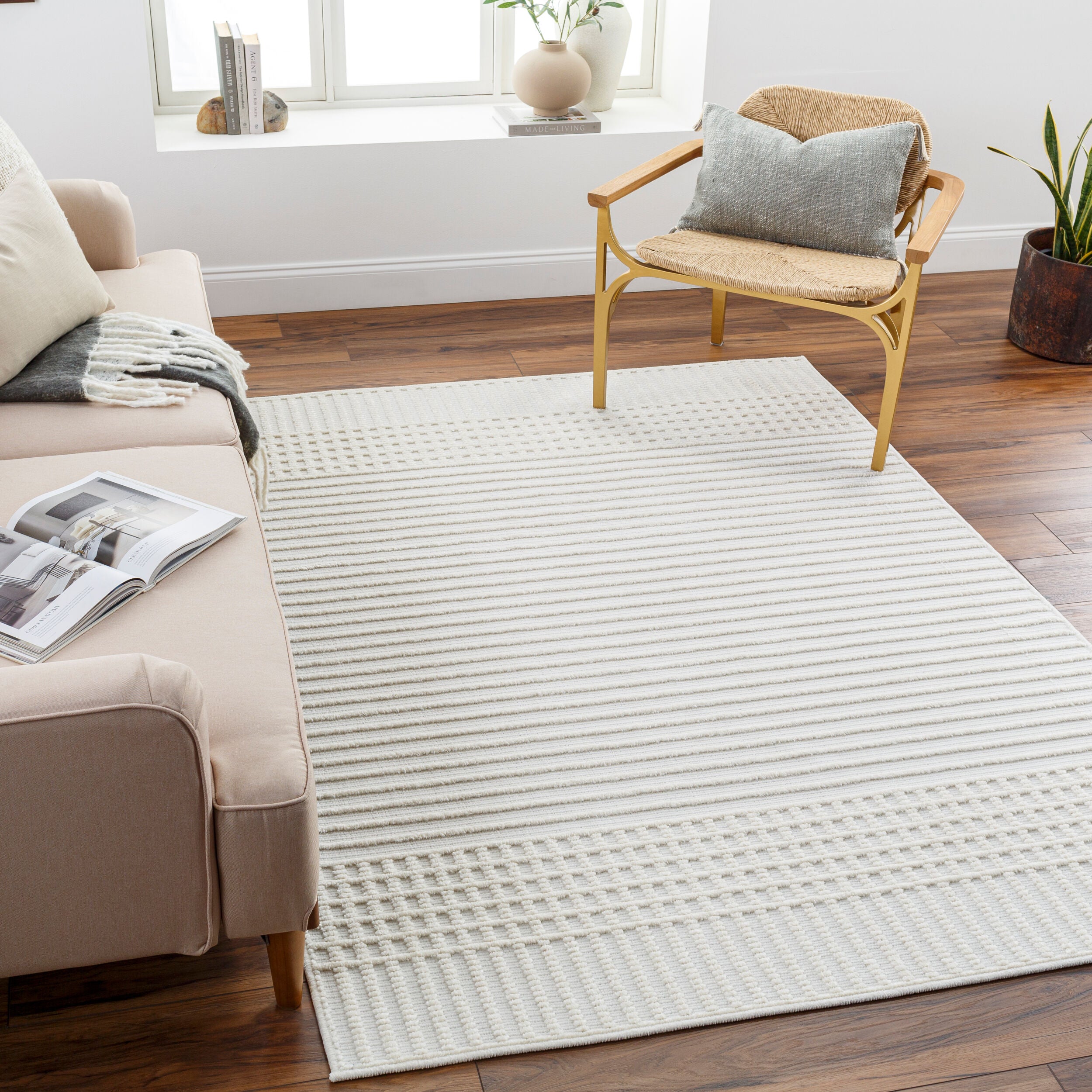 Surya Lyna LYA-2306 White Machine Washable Area Rug by LIVABLISS