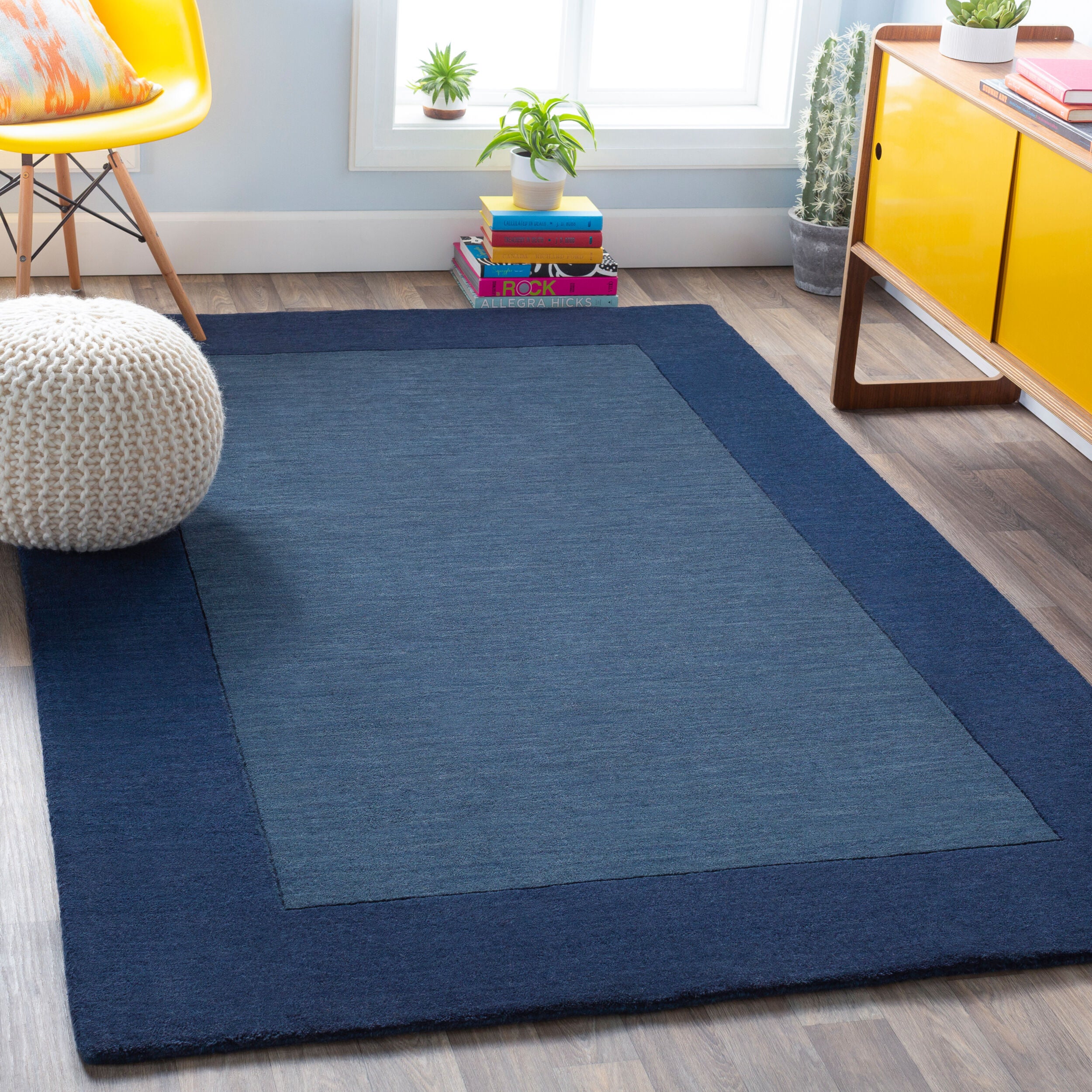 LIVABLISS Mystique M-309 Ink Blue Hand Loomed Area Rug