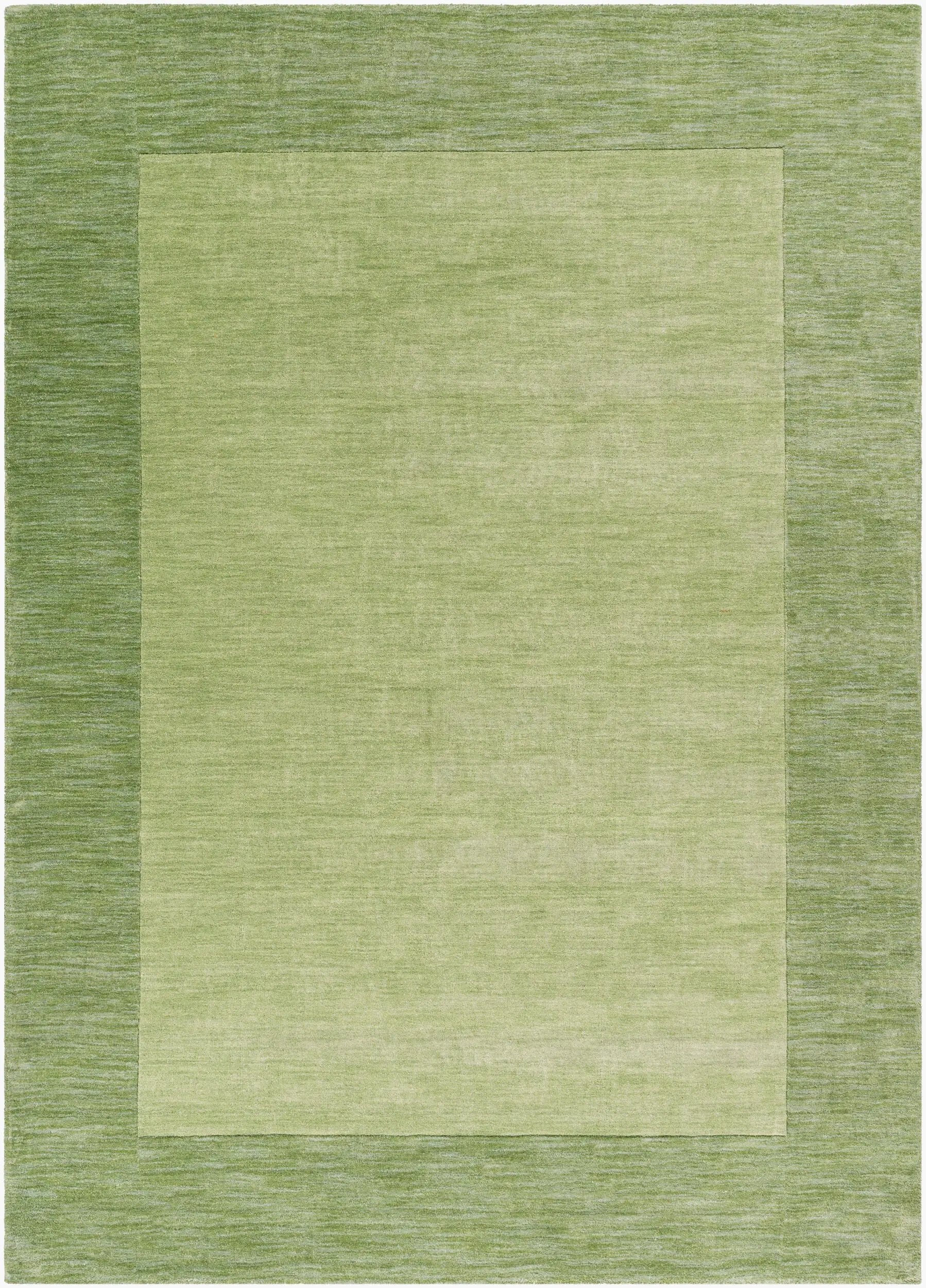 Livabliss Mystique M-310 Medium Green Wool Area Rug with hand-loomed texture and balanced high/low pile.