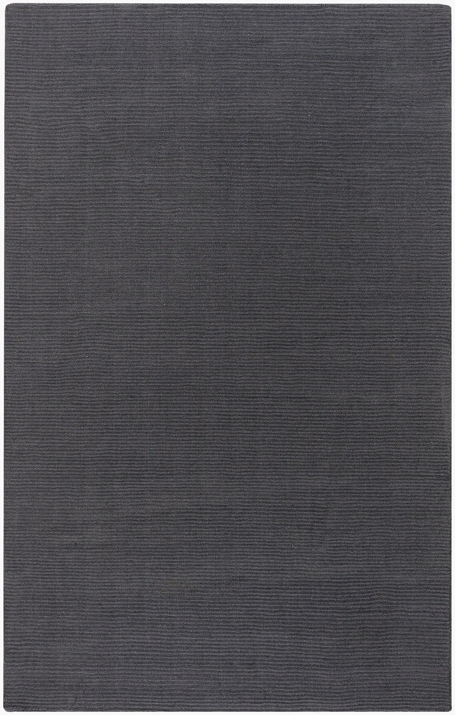 Livabliss Mystique M-341 Charcoal grey area rug with a textured, hand-loomed high-low pile wool design featuring a modern pattern and durable Indian artisanship.