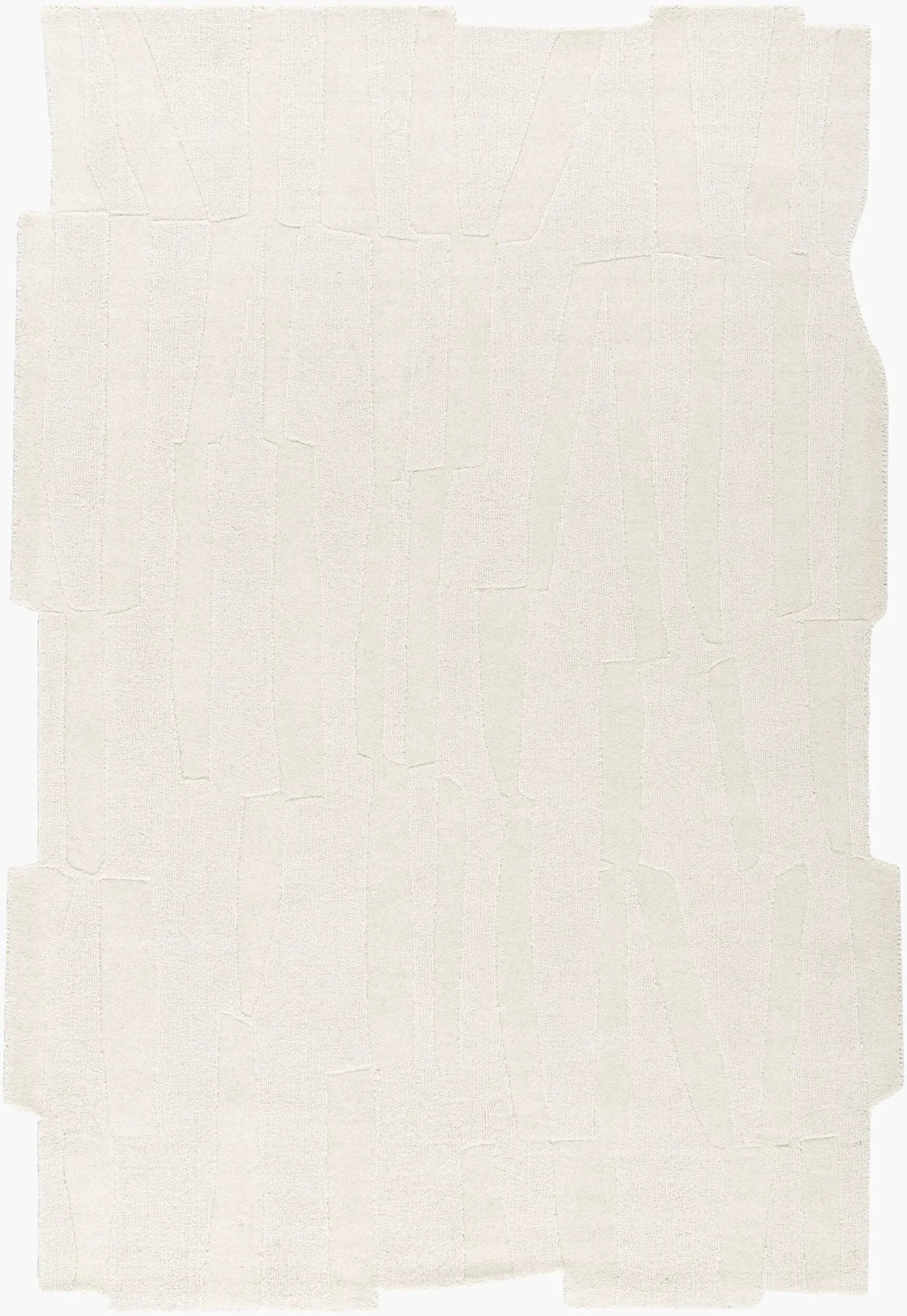 Livabliss Mystique M-5489 Ivory hand-loomed wool area rug with abstract textured pattern and medium pile for living rooms and bedrooms.