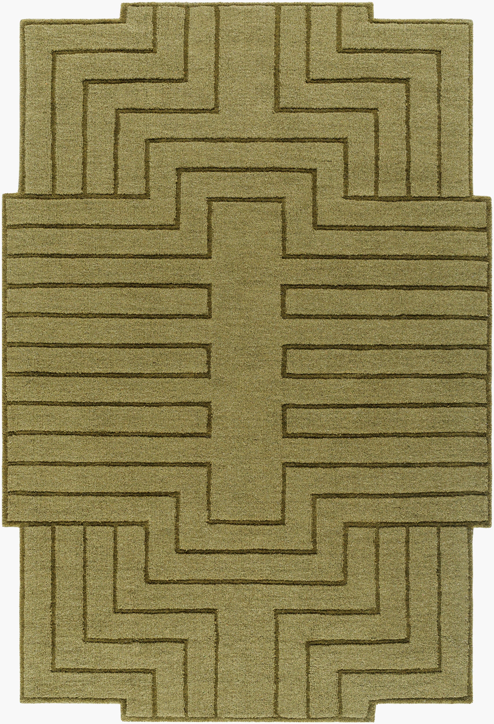 LIVABLISS Mystique M-5497 Olive Green Hand Loomed Area Rug