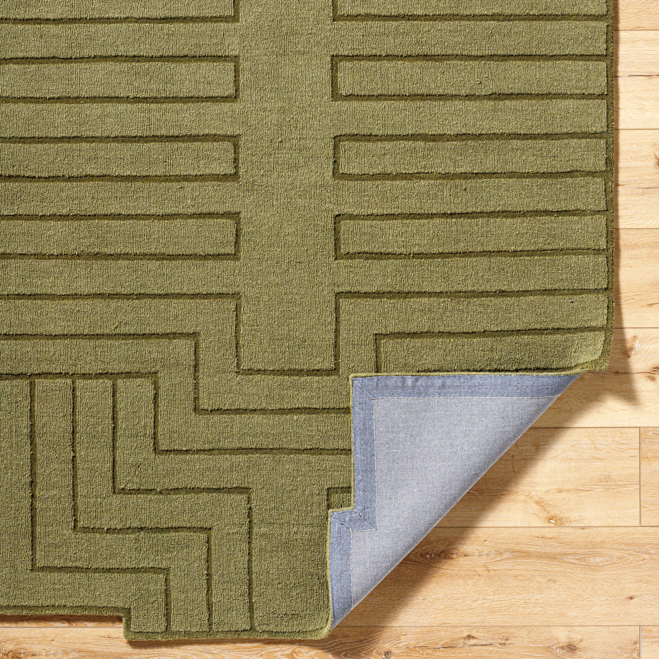 LIVABLISS Mystique M-5497 Olive Green Hand Loomed Area Rug