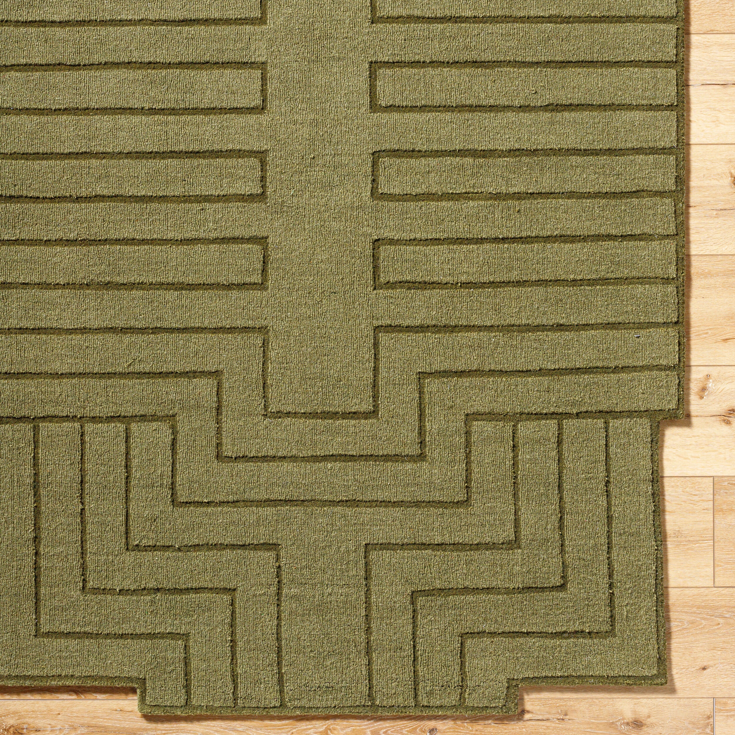 LIVABLISS Mystique M-5497 Olive Green Hand Loomed Area Rug
