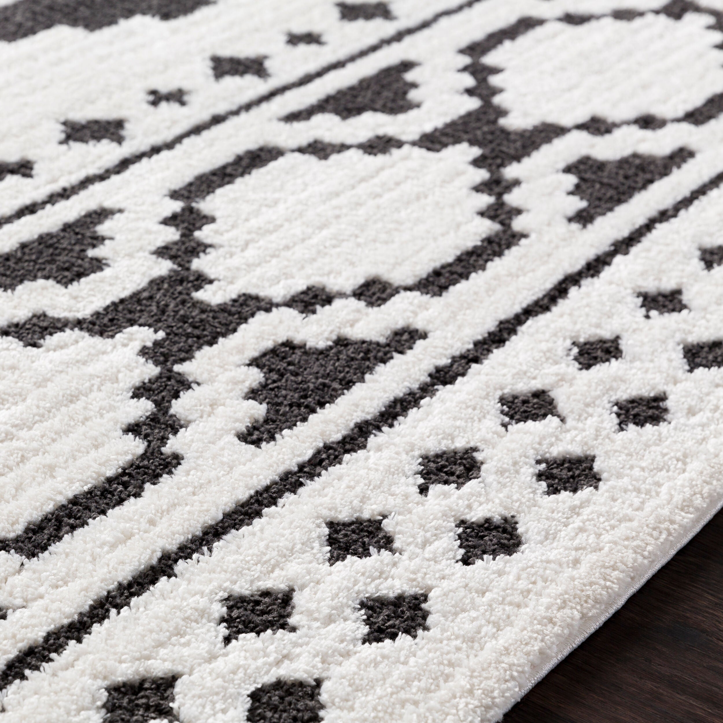 Surya Moroccan Shag MCS-2305 Black Area Rug by LIVABLISS
