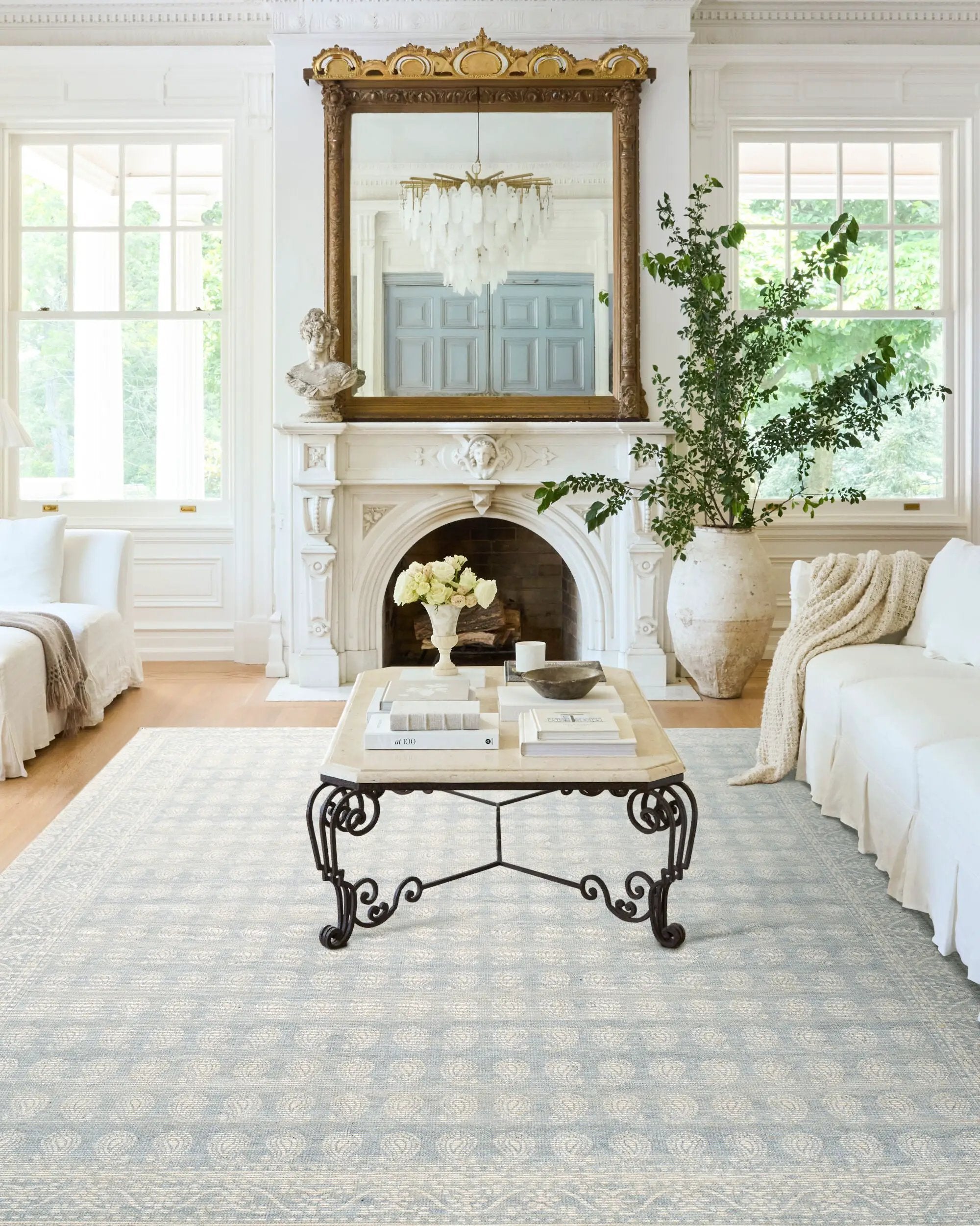 Alo NBAL-2303 Sky Blue Area Rug by Nabela Noor Home x LIVABLISS