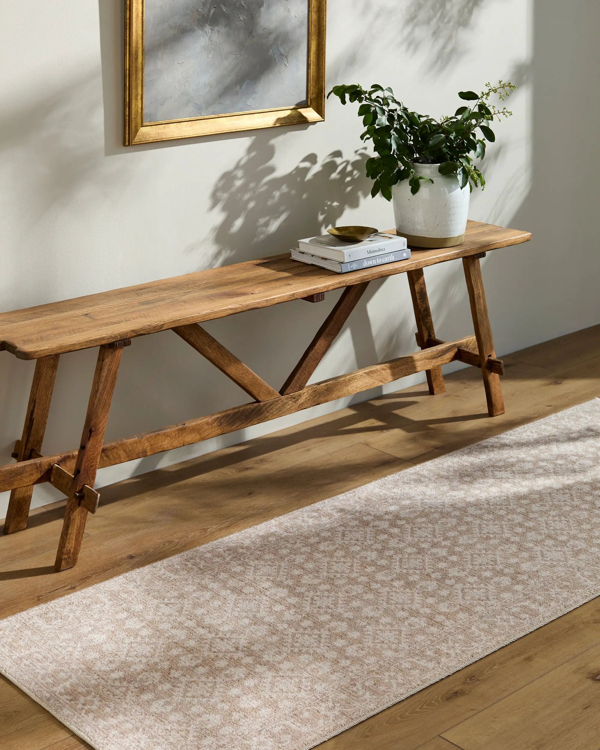 Aram NBAR-2300 Tan Area Rug by Nabela Noor Home x LIVABLISS