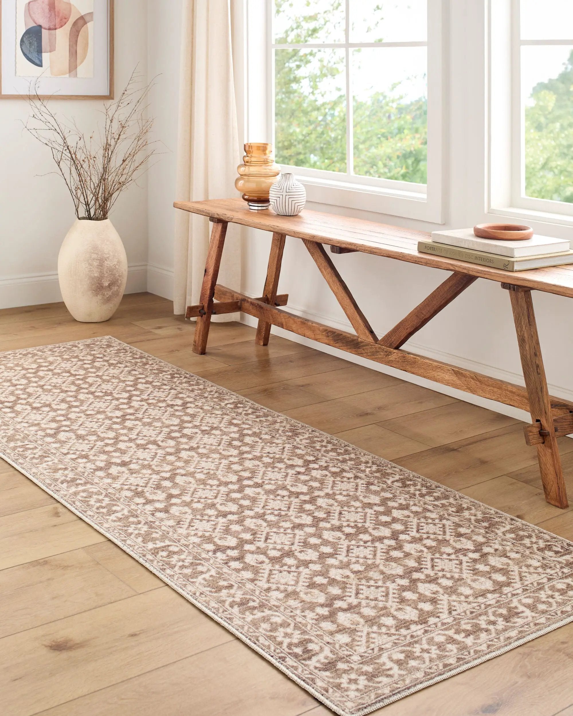 Aram NBAR-2307 Dark Brown Area Rug by Nabela Noor Home x LIVABLISS