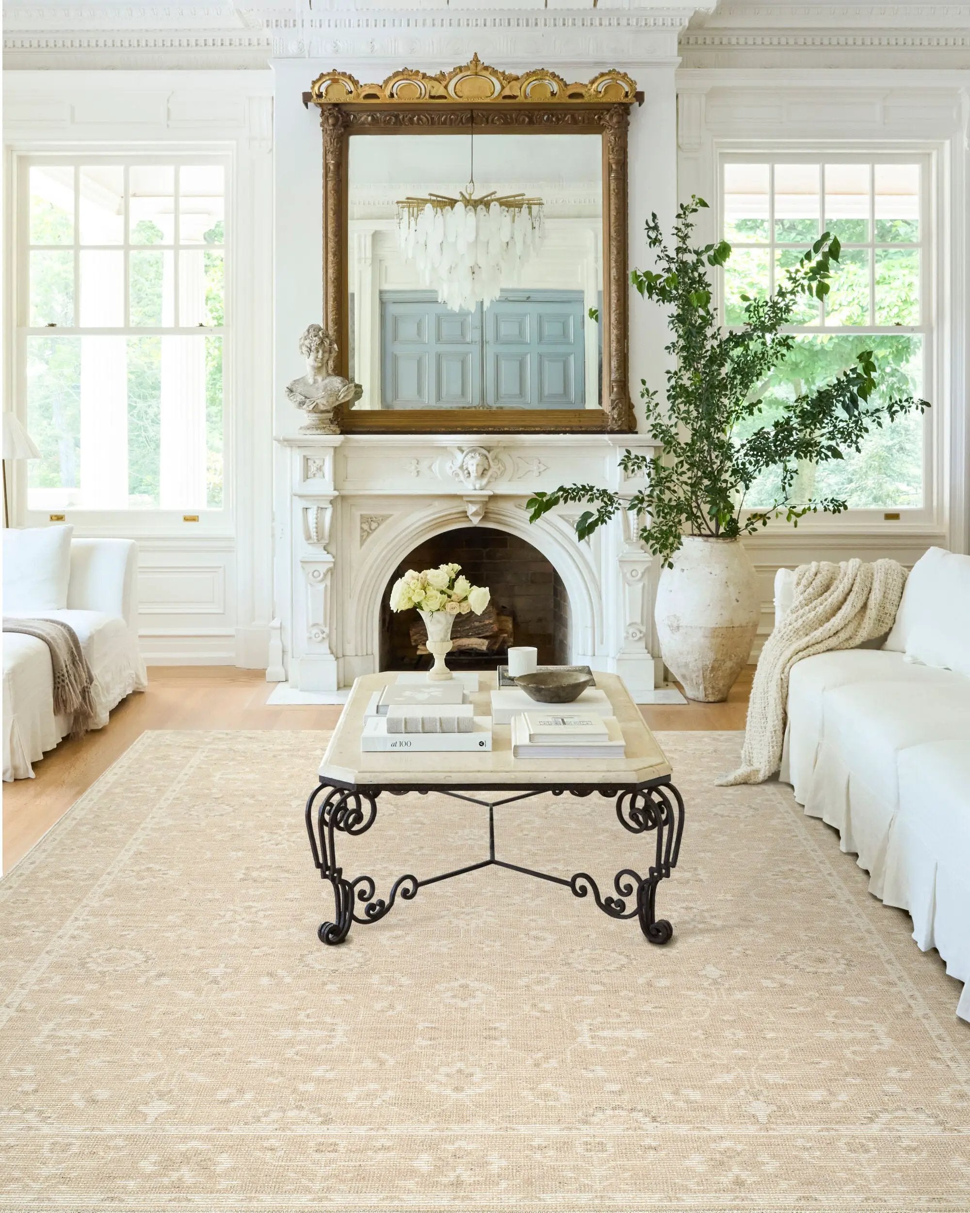 Asha NBAS-2300 Oatmeal Area Rug by Nabela Noor Home x LIVABLISS