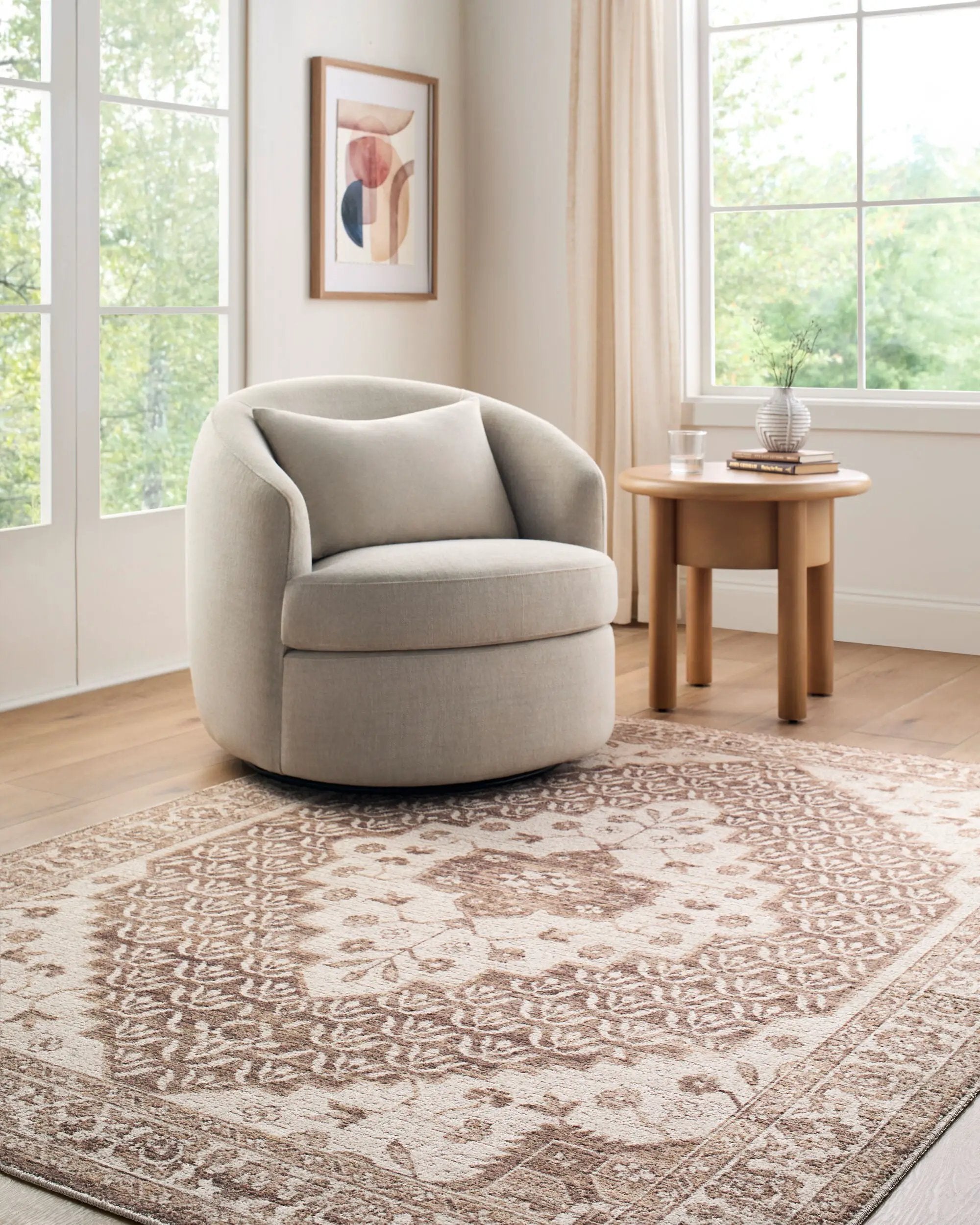 Athiyo NBAT-2305 Dark Brown Area Rug by Nabela Noor Home x LIVABLISS