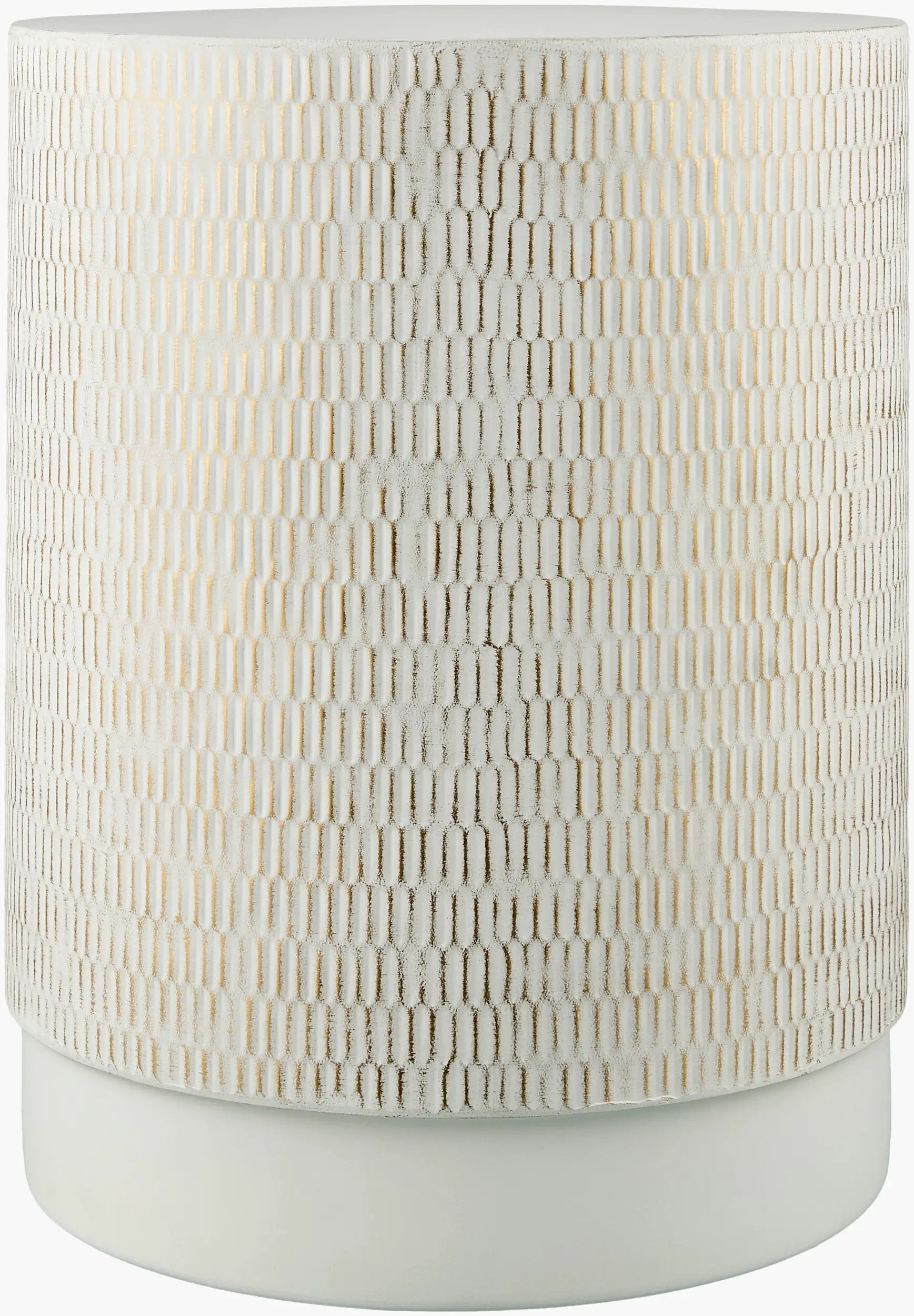 Amenet NEA-003 Gold / White End Table by LIVABLISS