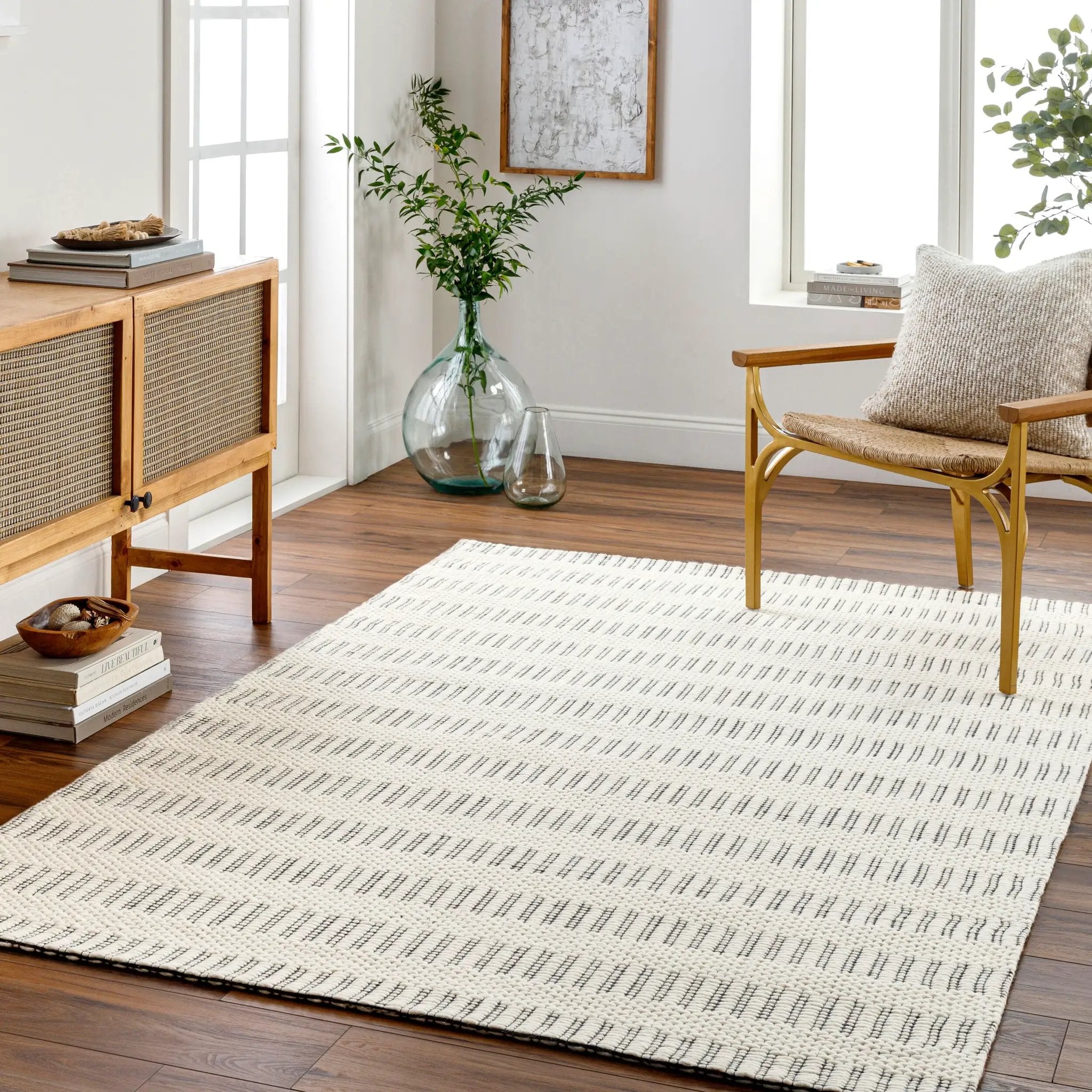 Nevada NVD-2304 Cream Area Rug by LIVABLISS