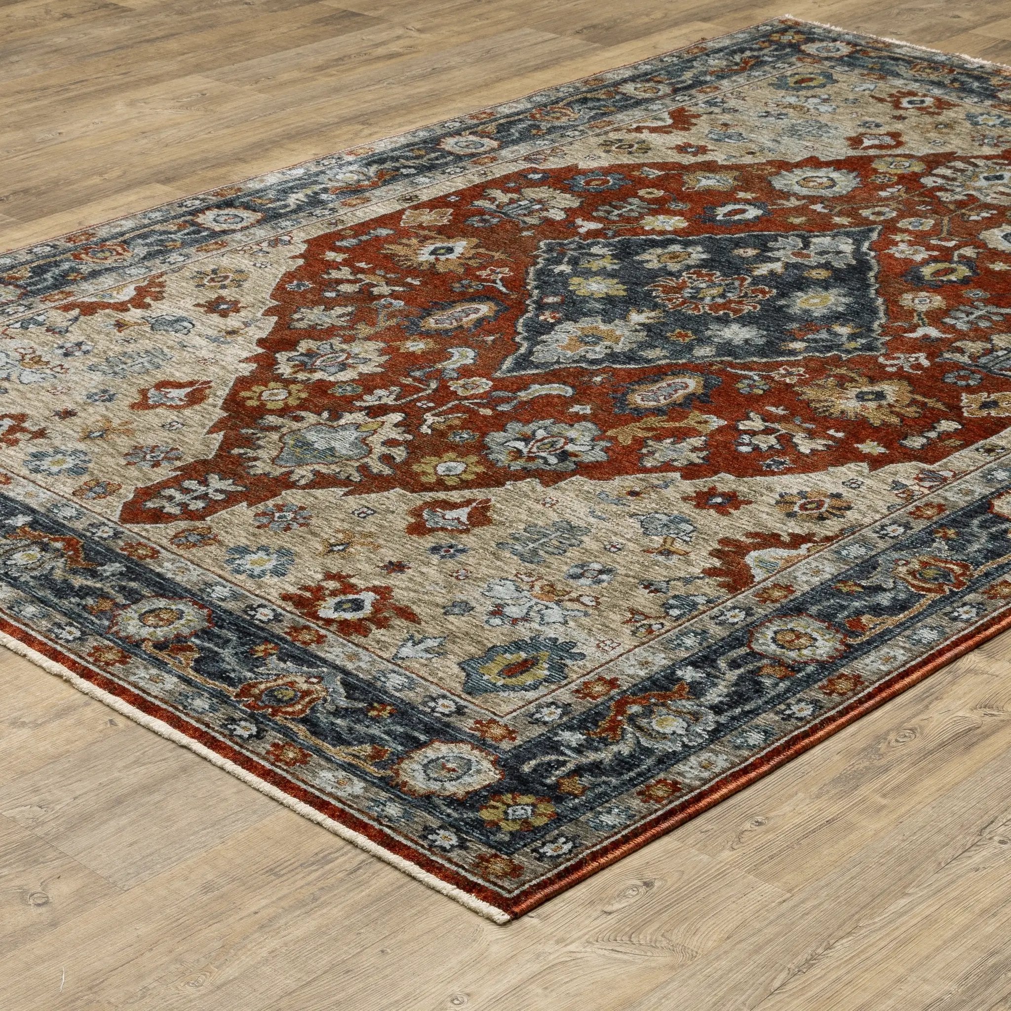 Aberdeen 1143H Rust/ Blue Area Rug by Oriental Weavers