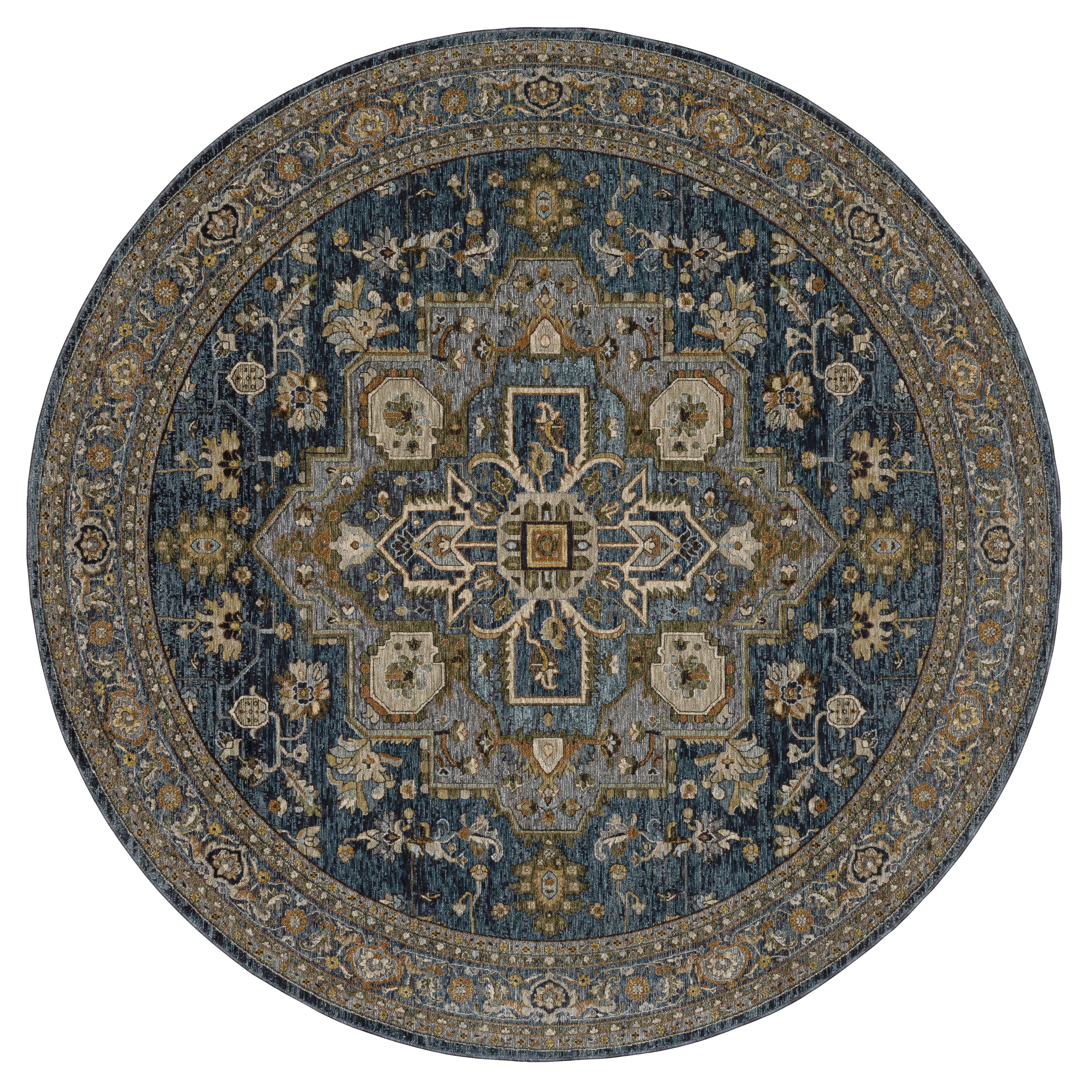 Aberdeen 1144Q Blue/ Taupe Traditional Area Rug by Oriental Weavers