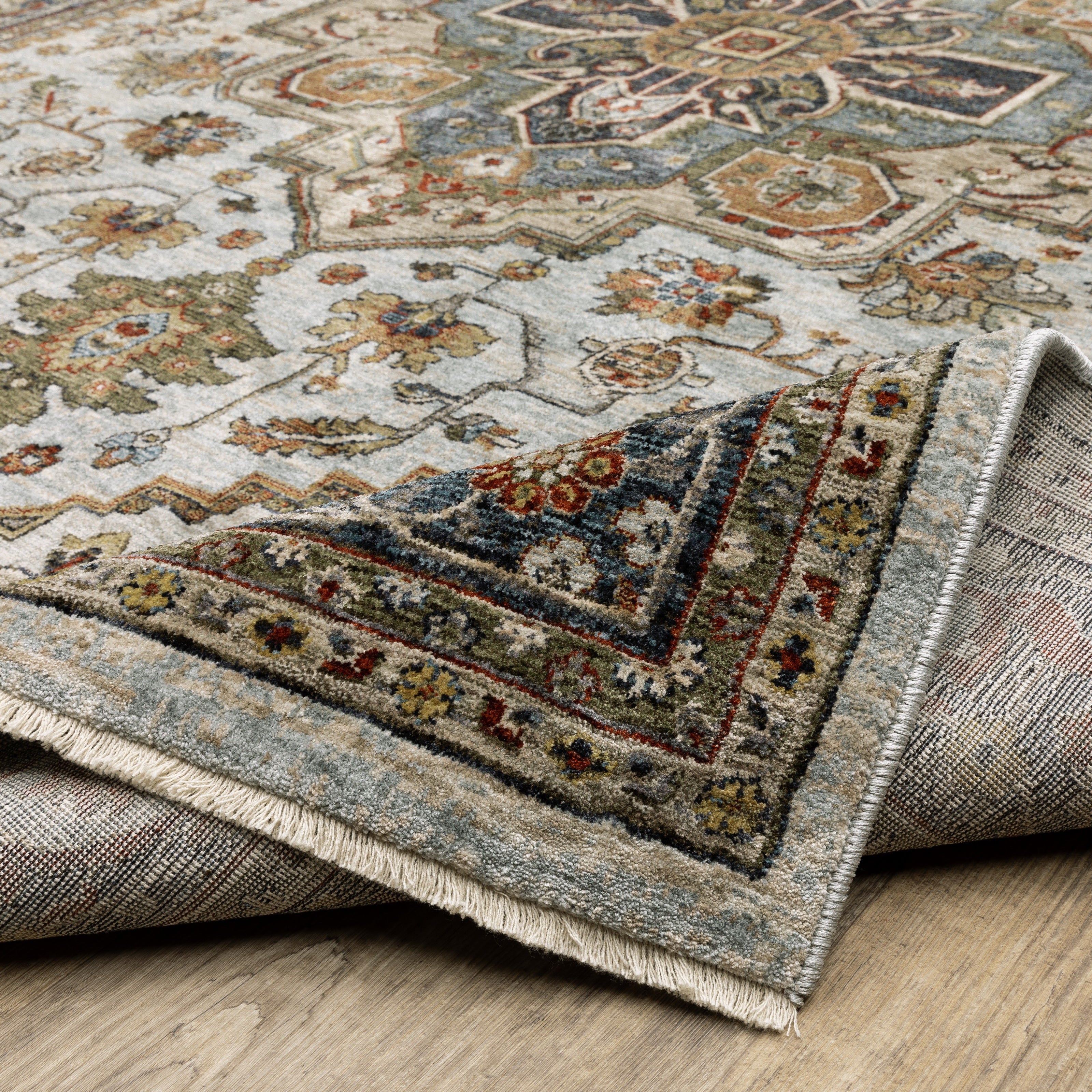Aberdeen 1144W Beige/ Sky Blue Traditional Area Rug by Oriental Weavers