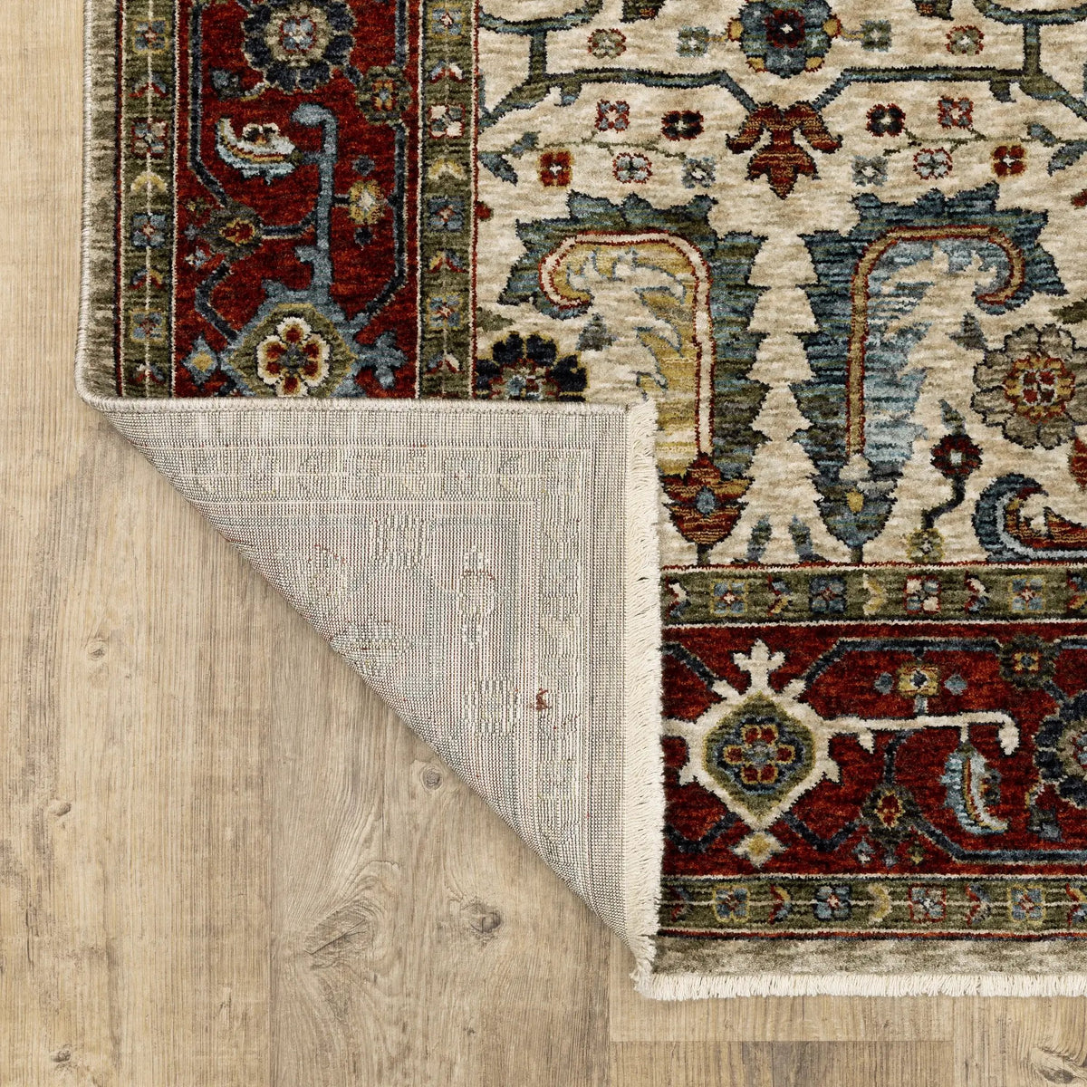 Aberdeen 144D1 Ivory/ Red Area Rug by Oriental Weavers