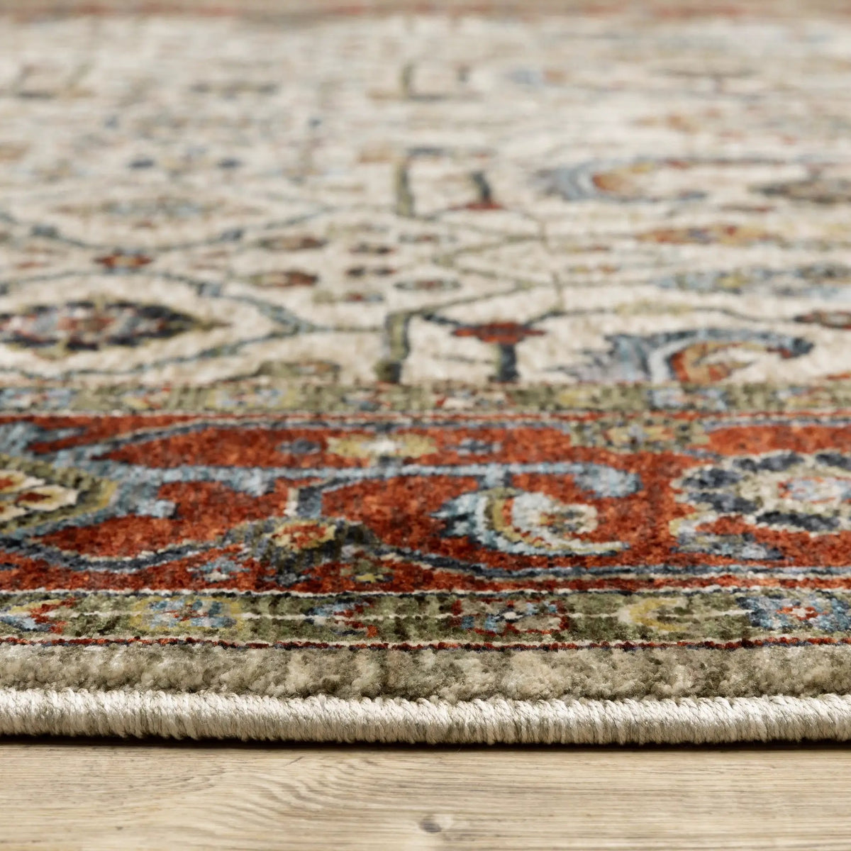 Aberdeen 144D1 Ivory/ Red Area Rug by Oriental Weavers