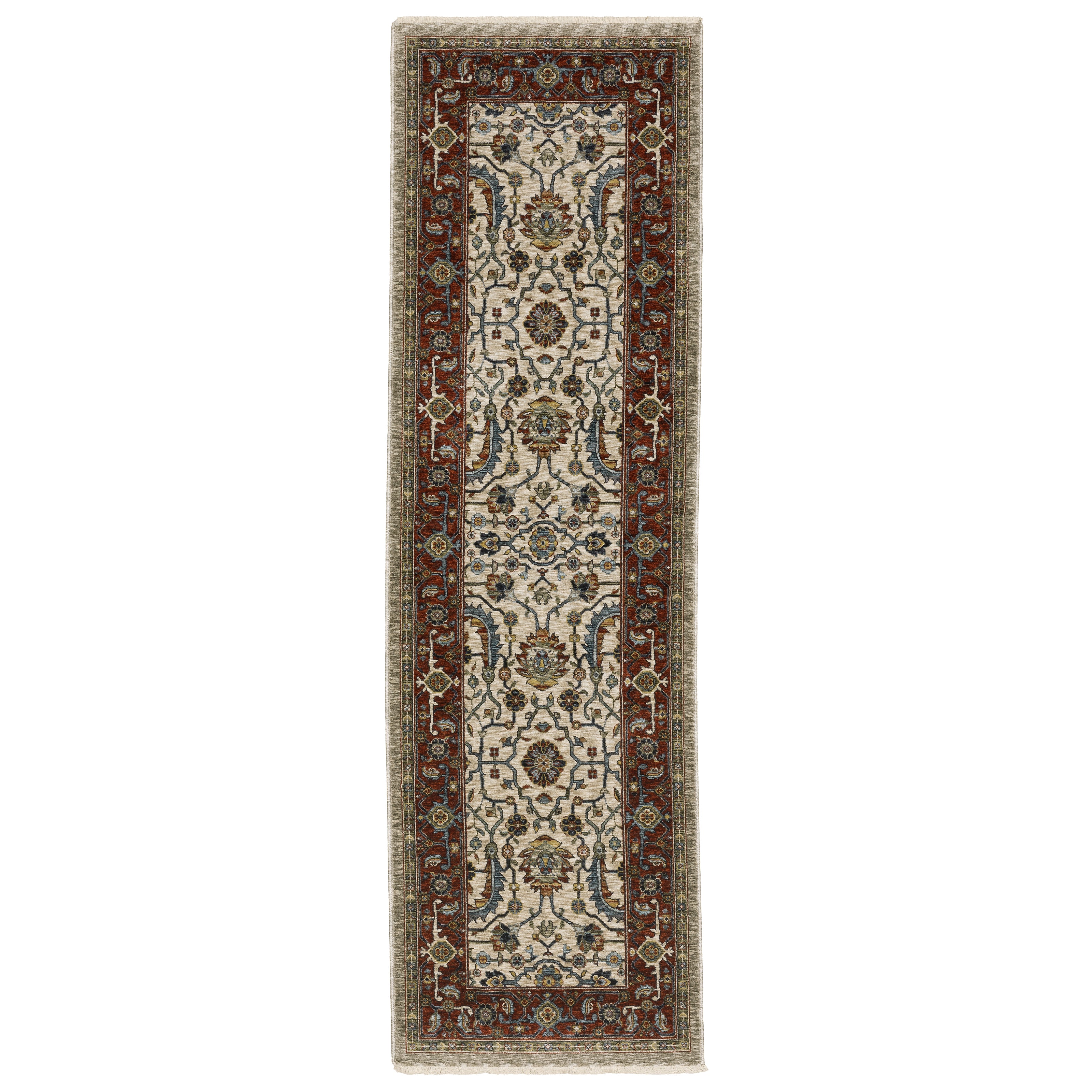 Aberdeen 144D1 Ivory/ Red Traditional Area Rug by Oriental Weavers