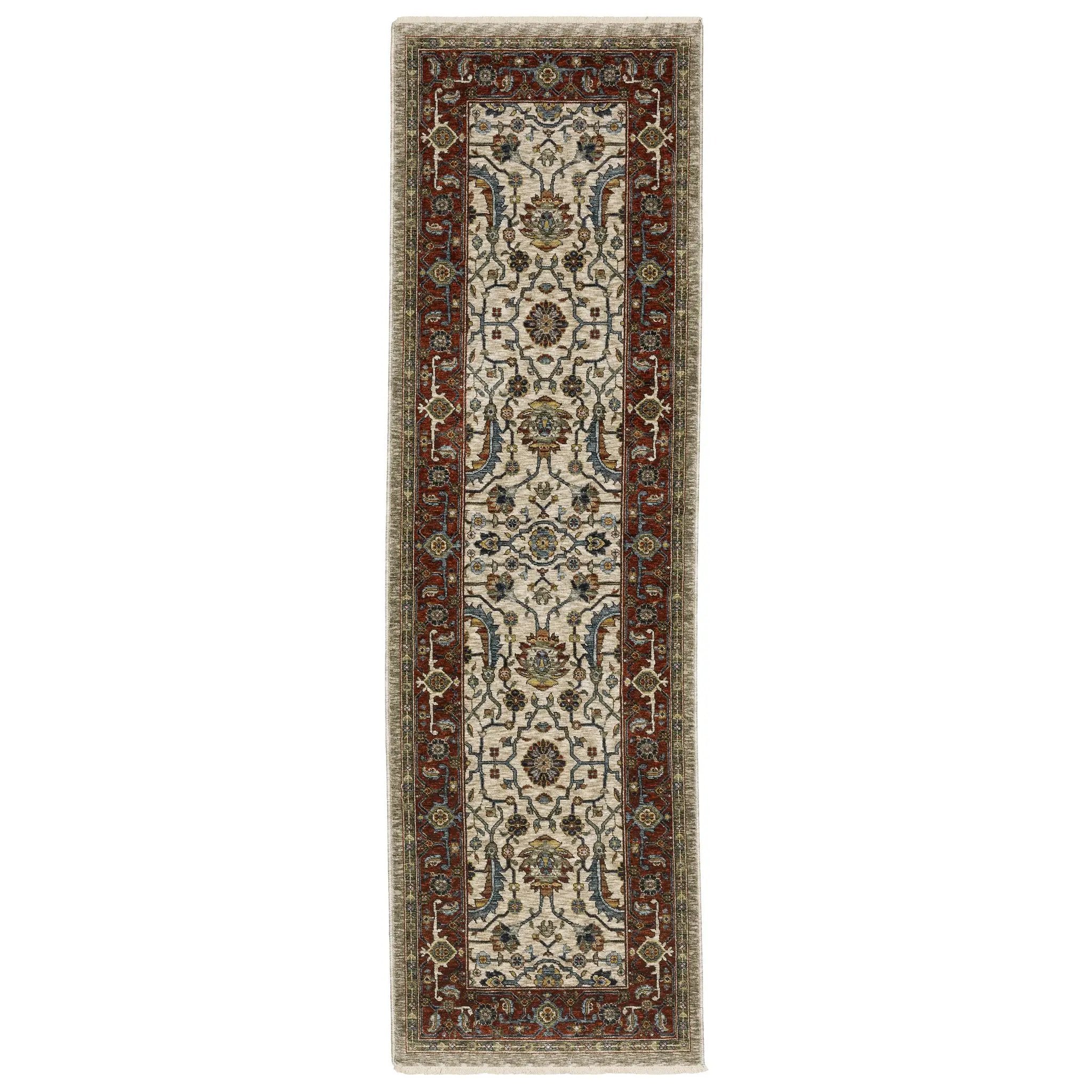 Aberdeen 144D1 Ivory/ Red Area Rug by Oriental Weavers