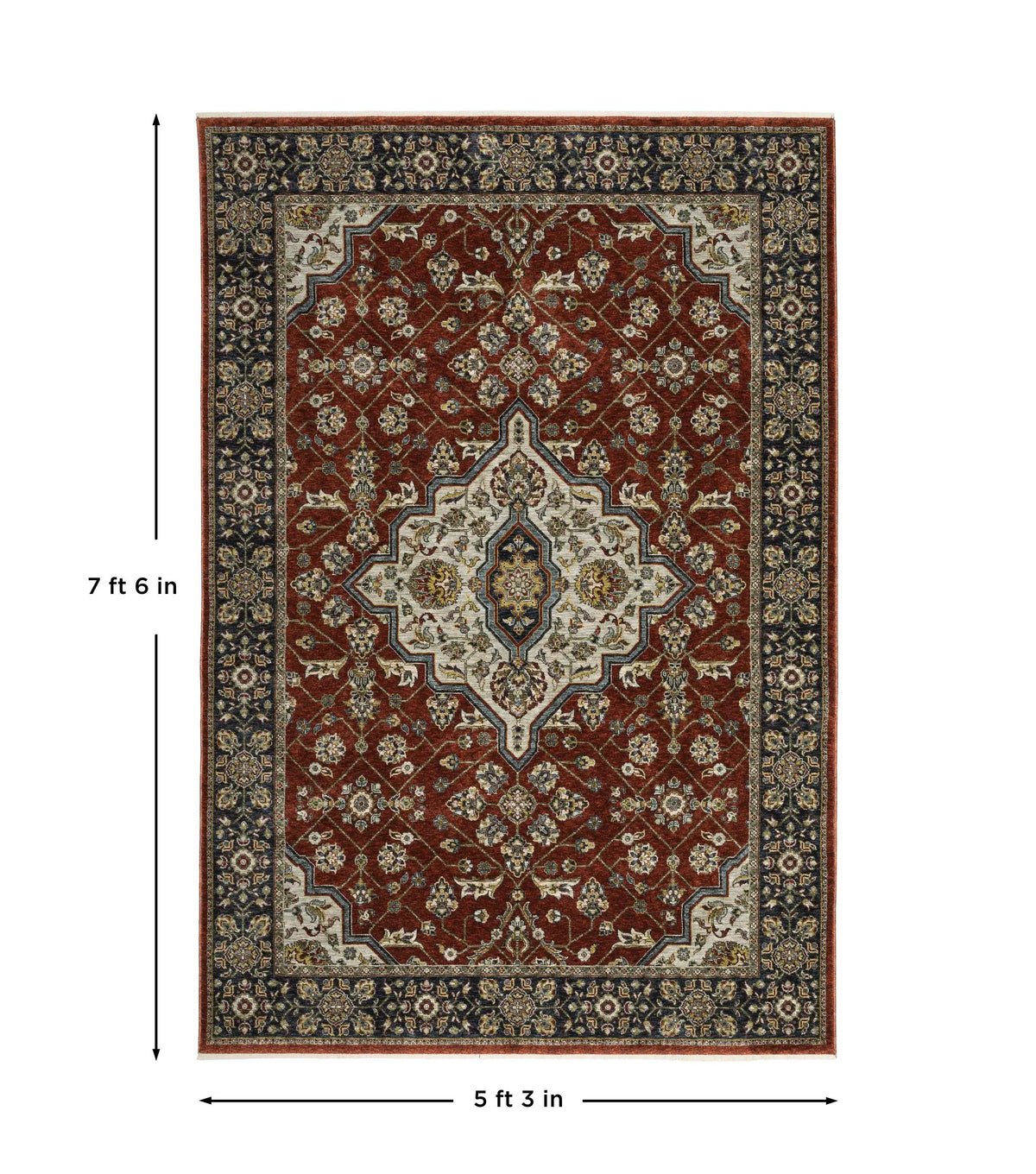 Aberdeen 4151R Red/ Blue Area Rug by Oriental Weavers