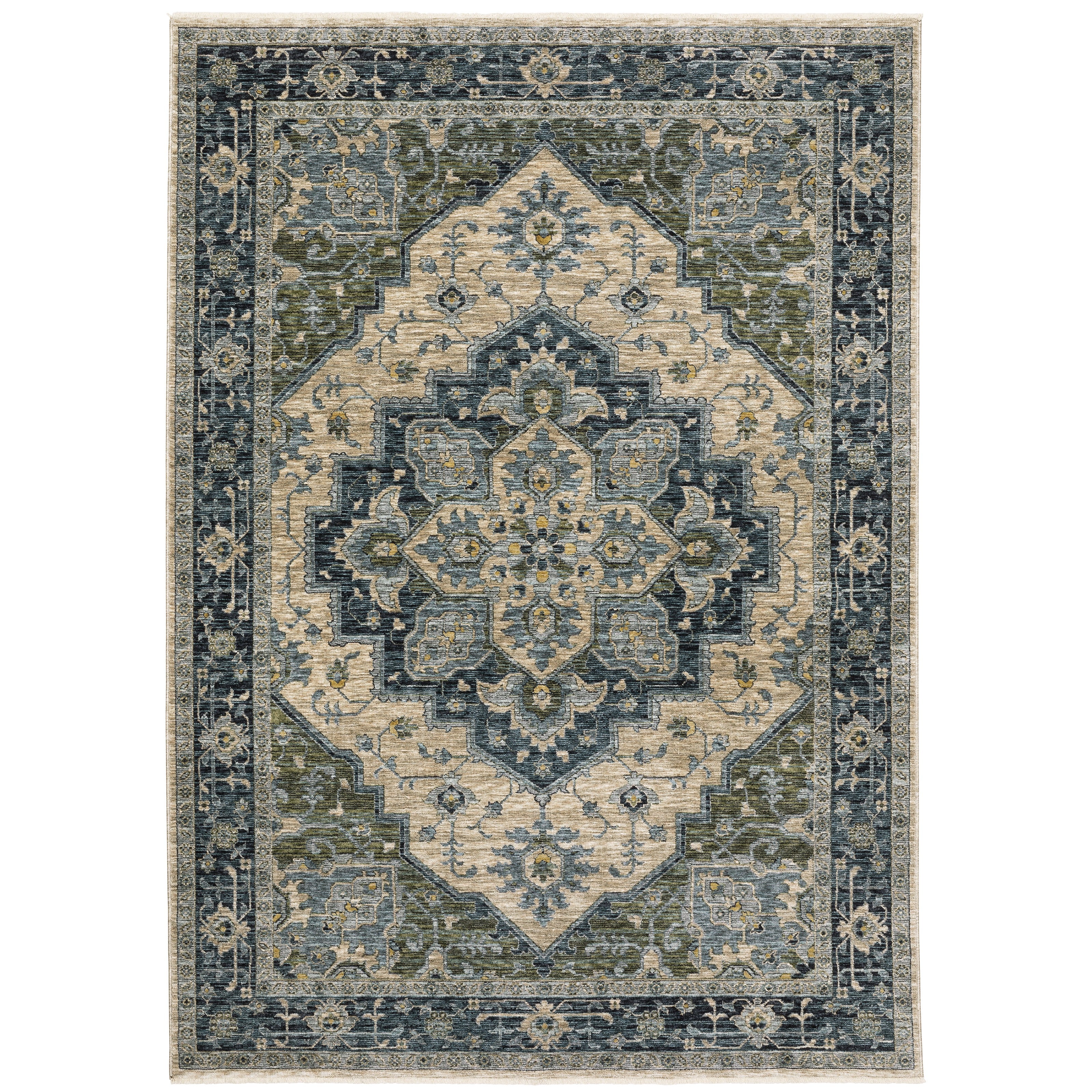 Aberdeen 051G1 Blue/ Tan Traditional Area Rug by Oriental Weavers