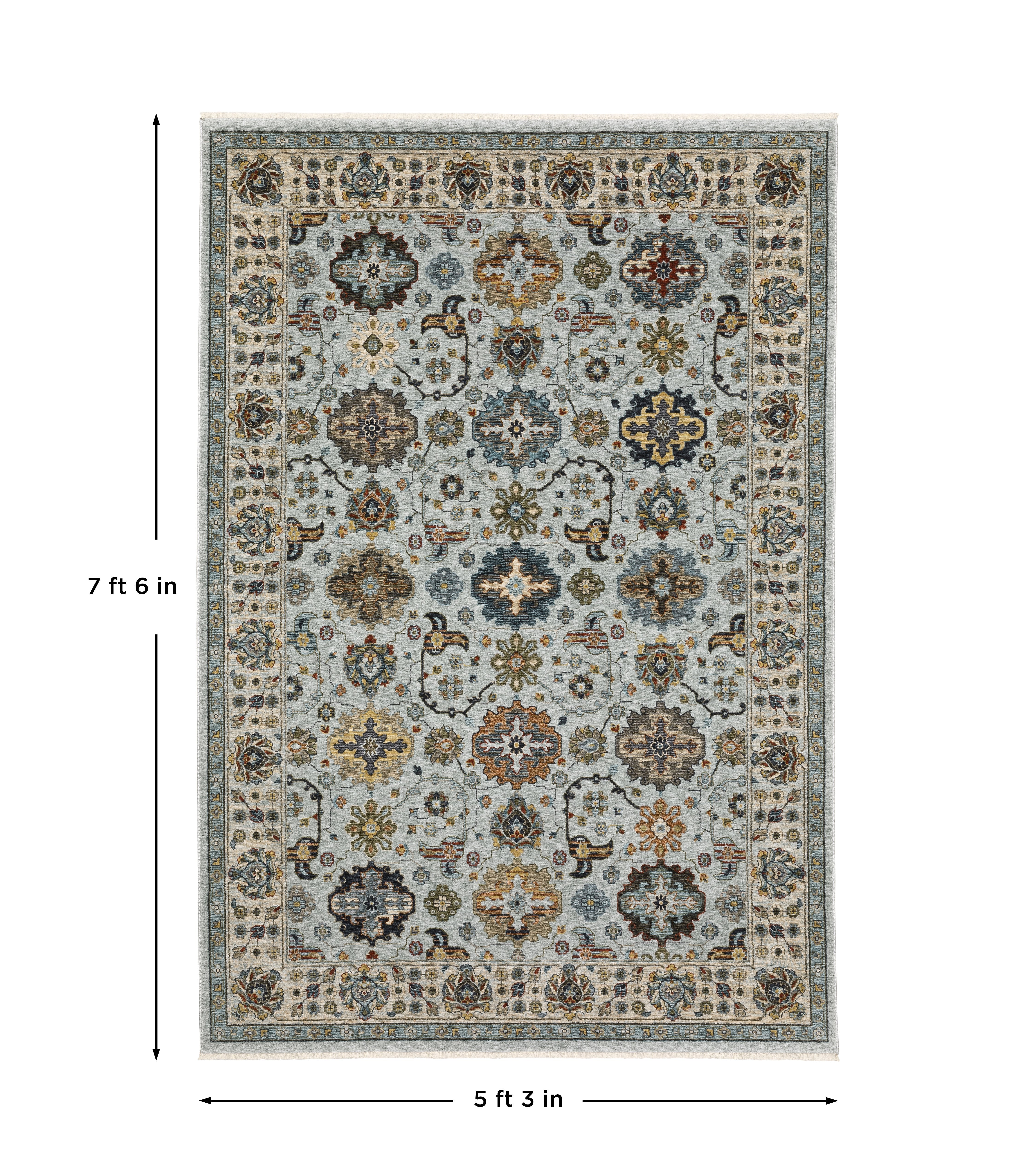 Aberdeen 561W1 Blue/ Beige Traditional Area Rug by Oriental Weavers