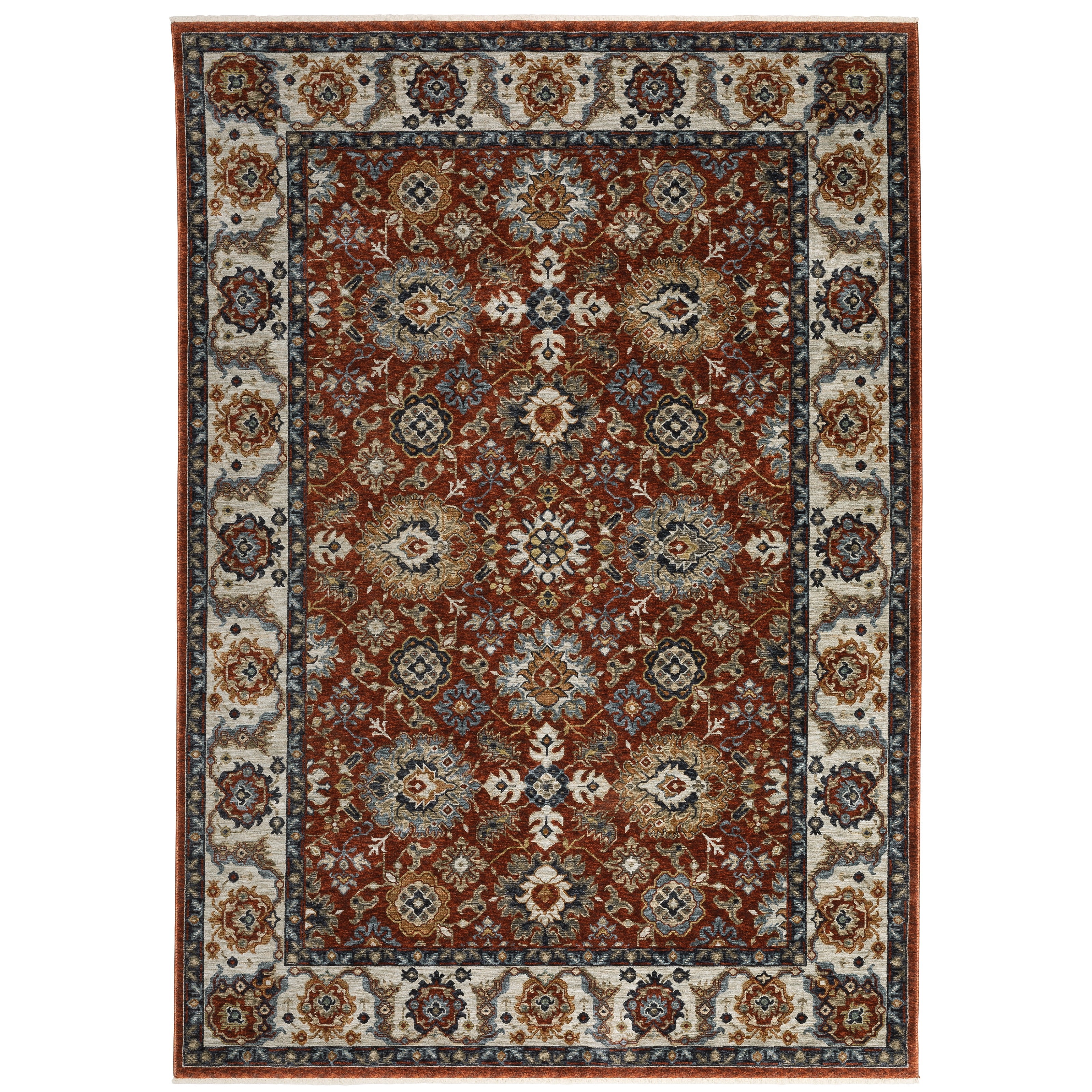 Aberdeen 562R1 Red/ Ivory Traditional Area Rug by Oriental Weavers
