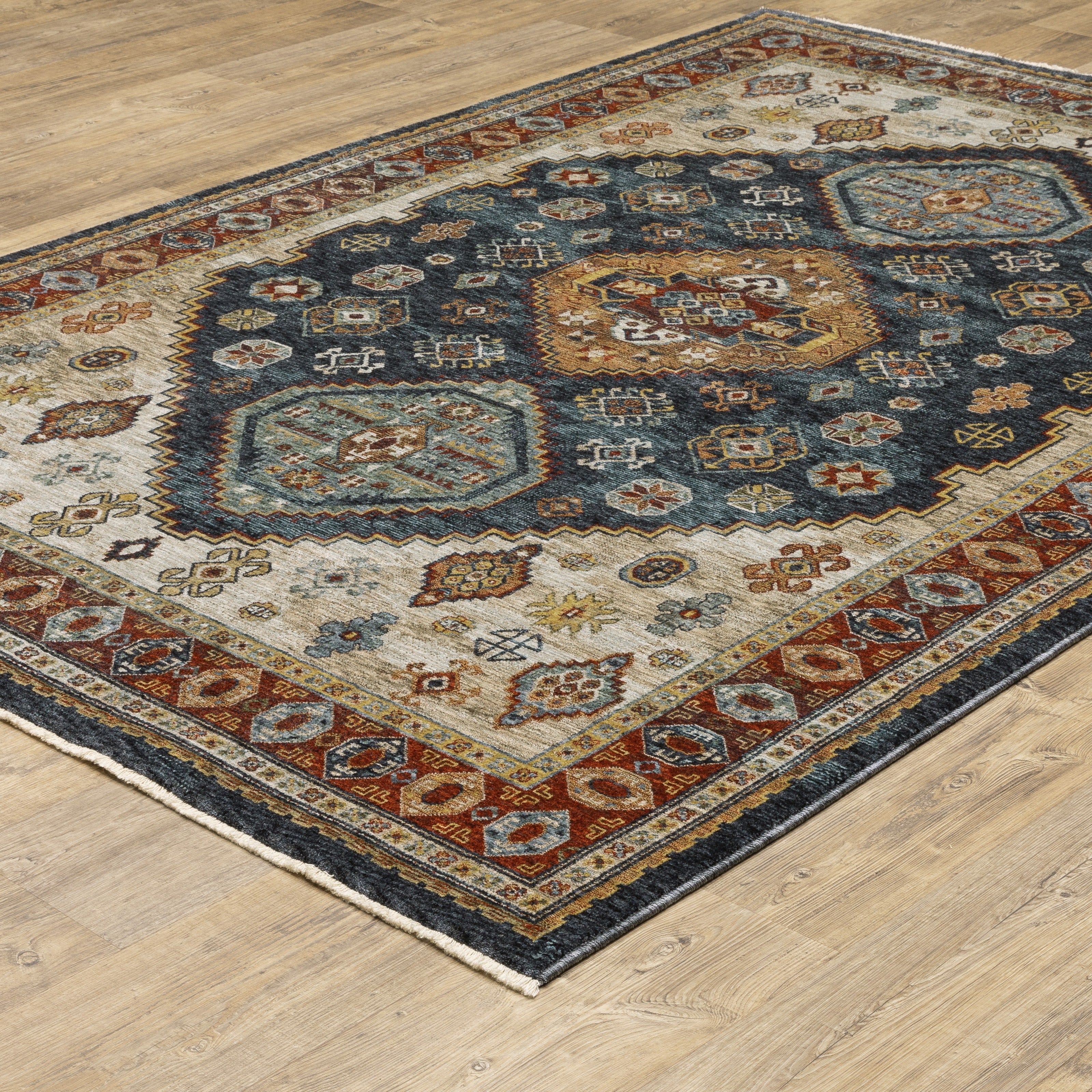 Aberdeen 005W1 Blue/ Multi Traditional Area Rug by Oriental Weavers
