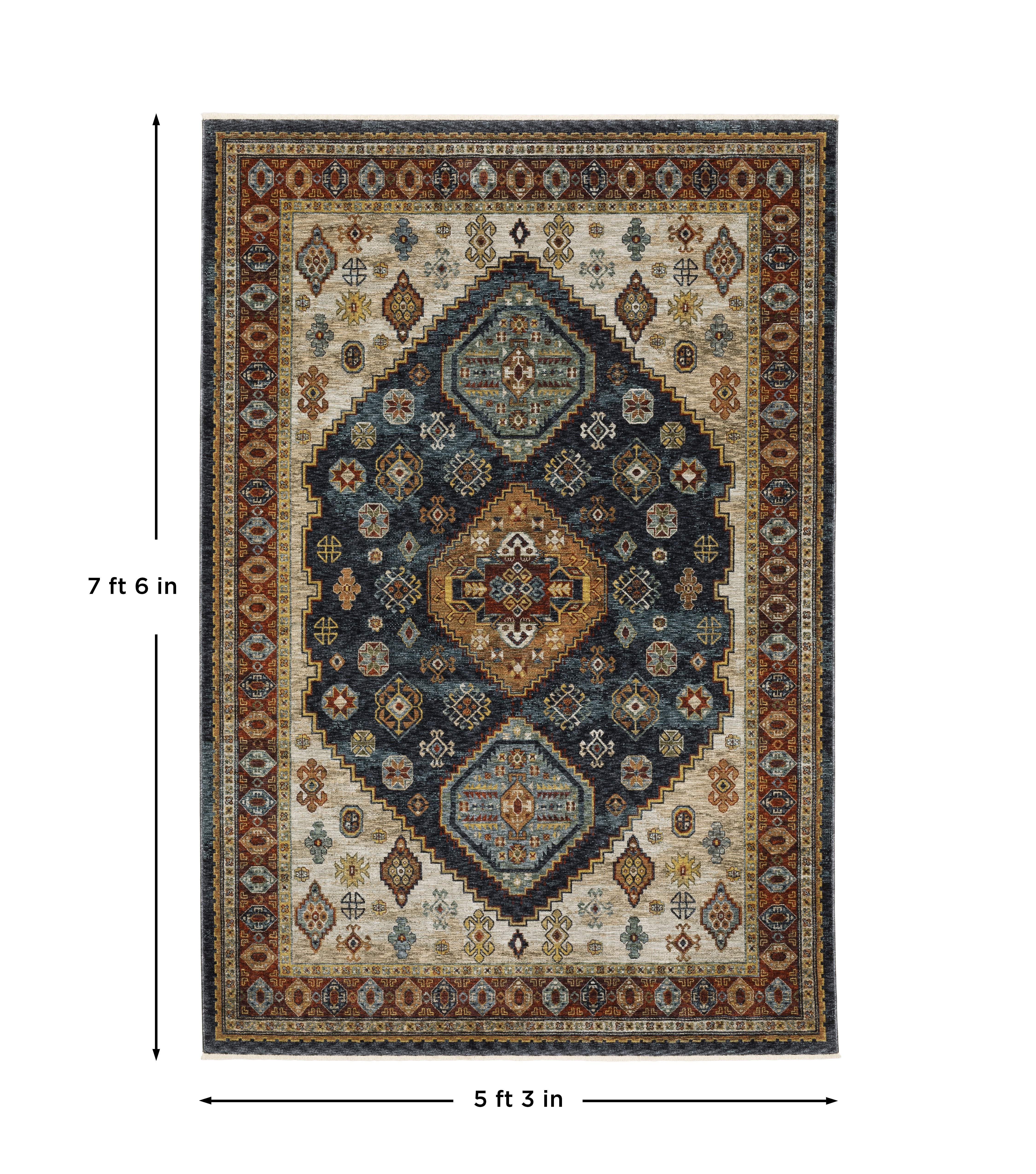 Aberdeen 005W1 Blue/ Multi Traditional Area Rug by Oriental Weavers