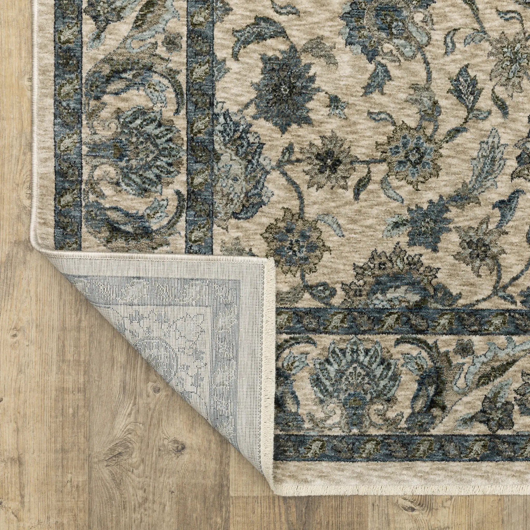 Aberdeen 070I1 Beige/ Blue Area Rug by Oriental Weavers