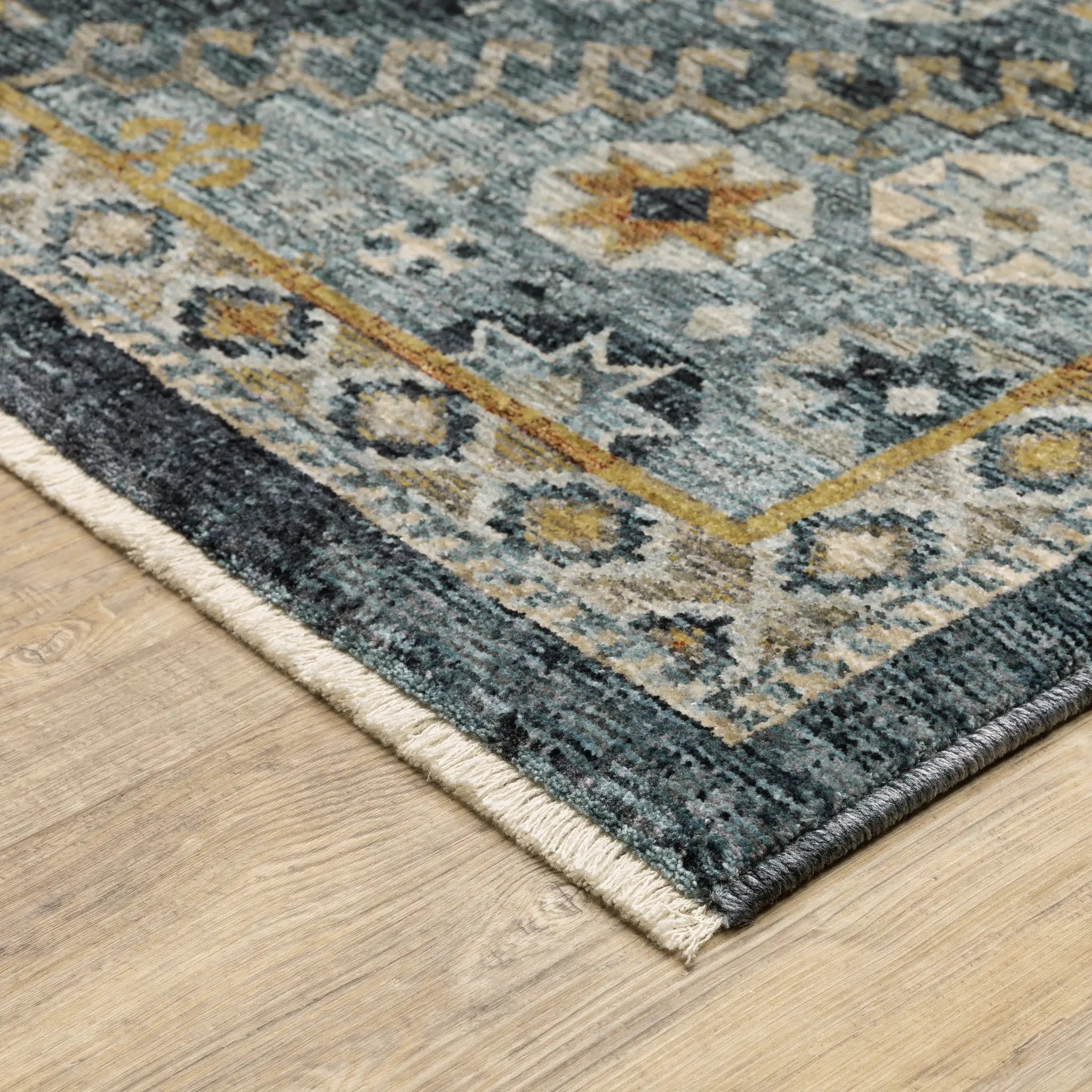 Aberdeen 7150B Blue/ Gold Area Rug by Oriental Weavers
