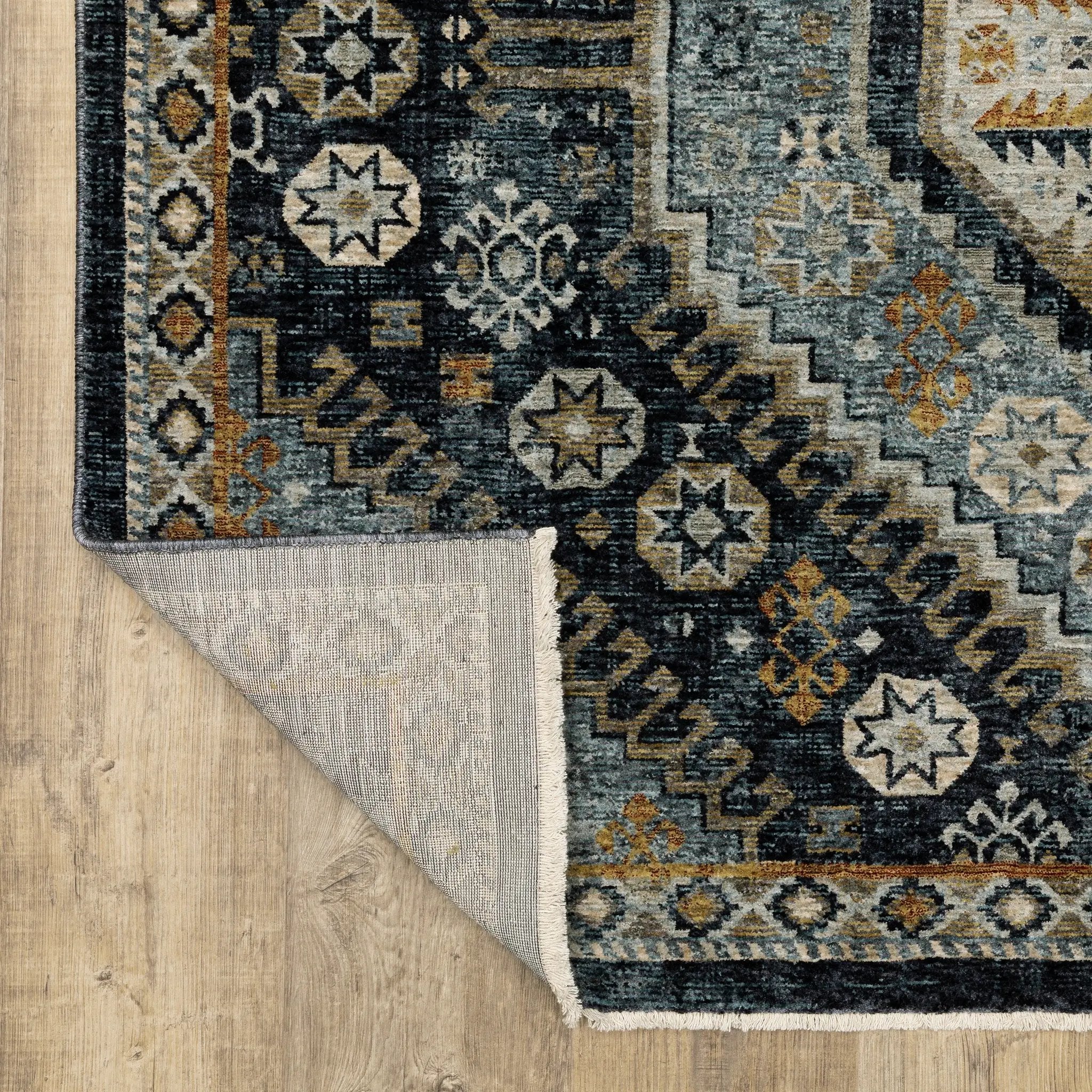 Aberdeen 7150B Blue/ Gold Area Rug by Oriental Weavers