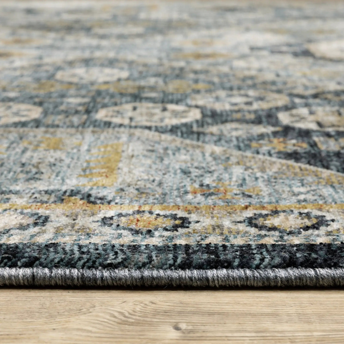Aberdeen 7150B Blue/ Gold Area Rug by Oriental Weavers