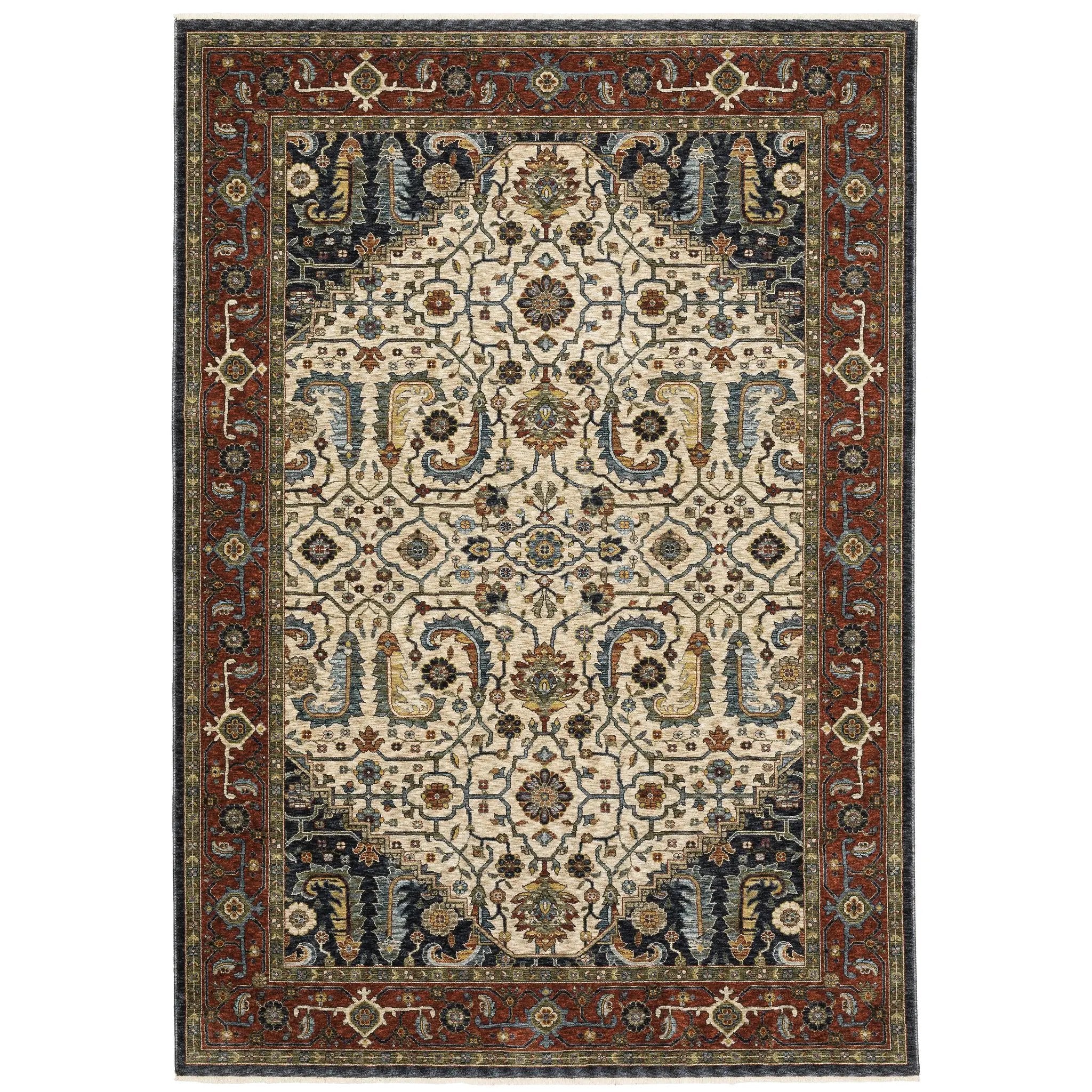 Aberdeen 752W1 Ivory/ Red Area Rug by Oriental Weavers