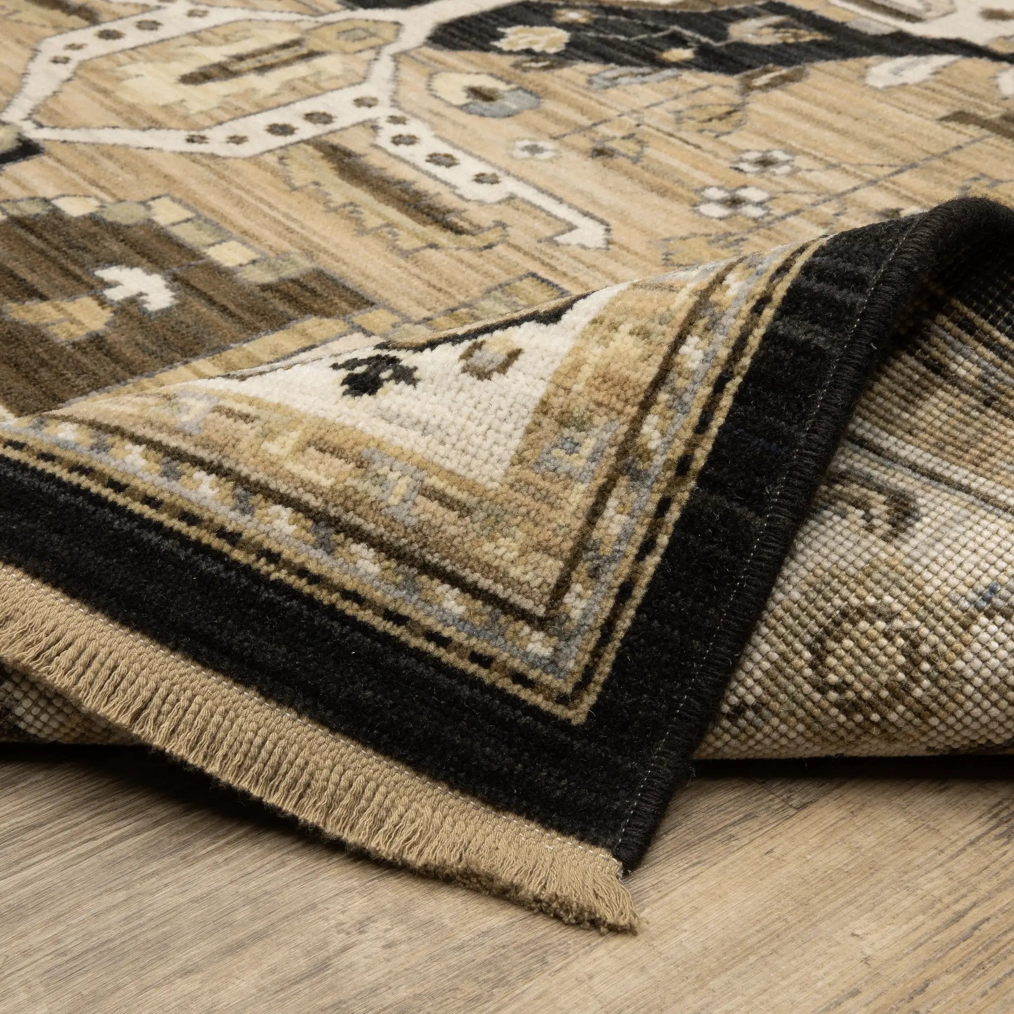 Acacia ACA08 Tan/ Black Area Rug by Oriental Weavers