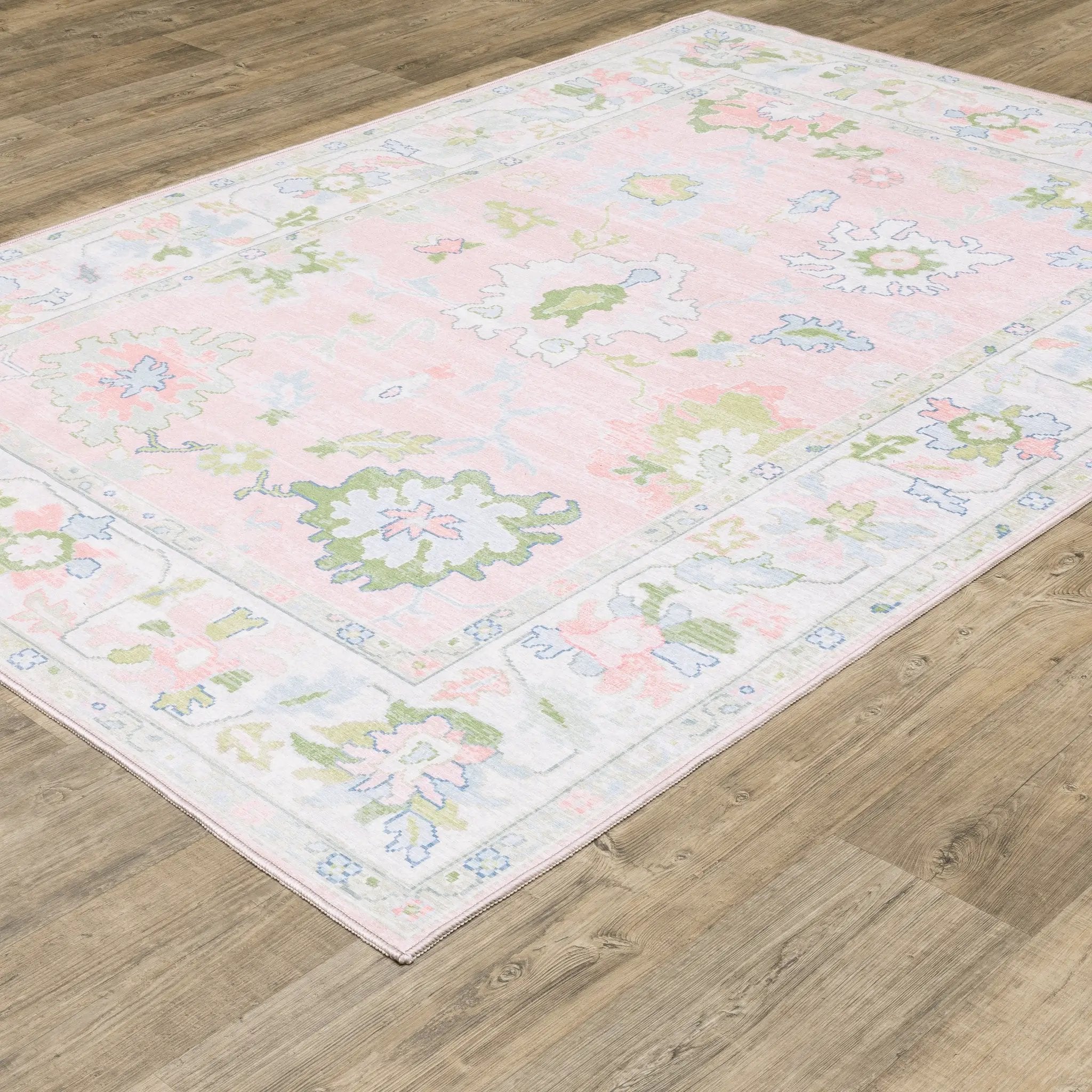 Addison ADD04 Pink/ Green Area Rug by Oriental Weavers