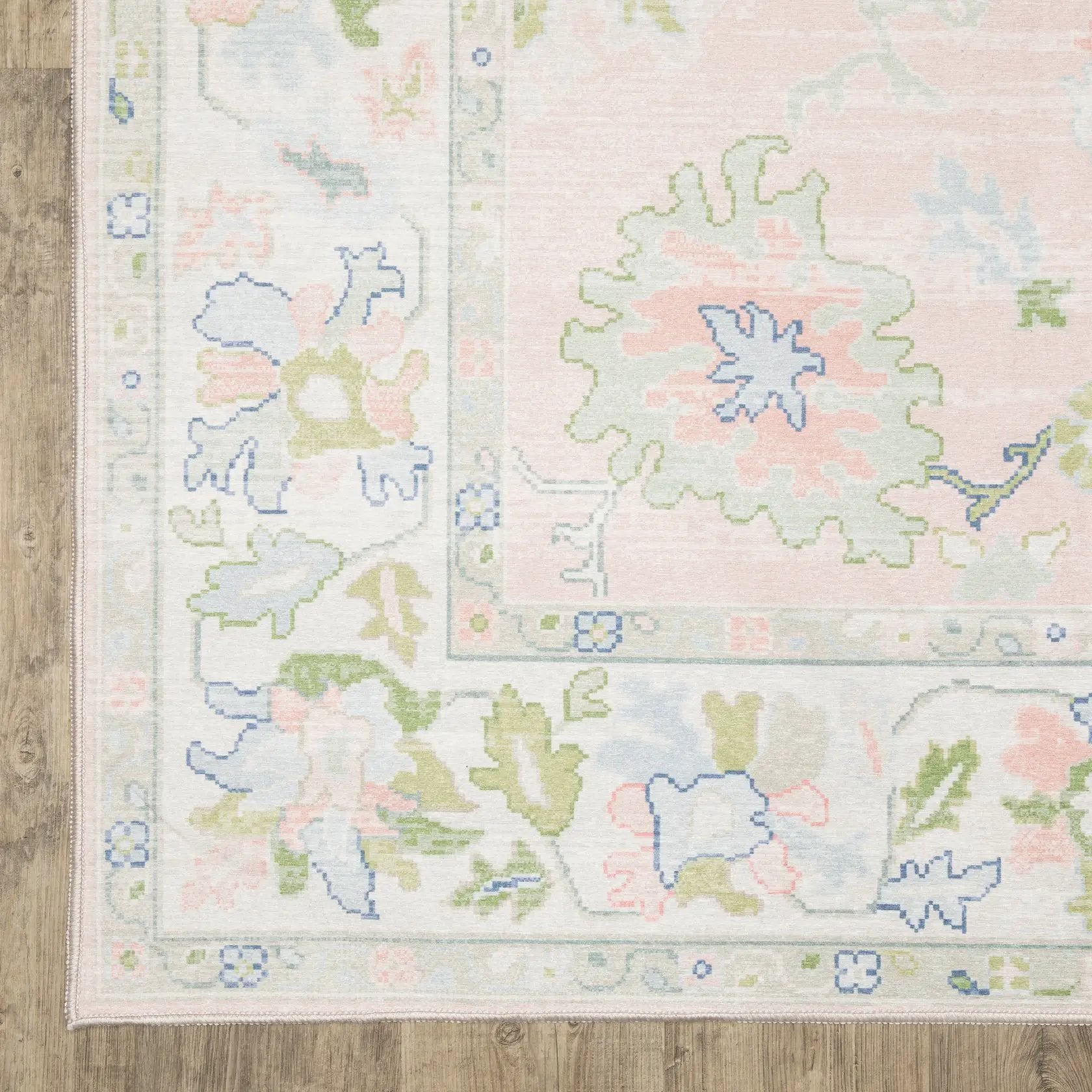 Addison ADD04 Pink/ Green Area Rug by Oriental Weavers
