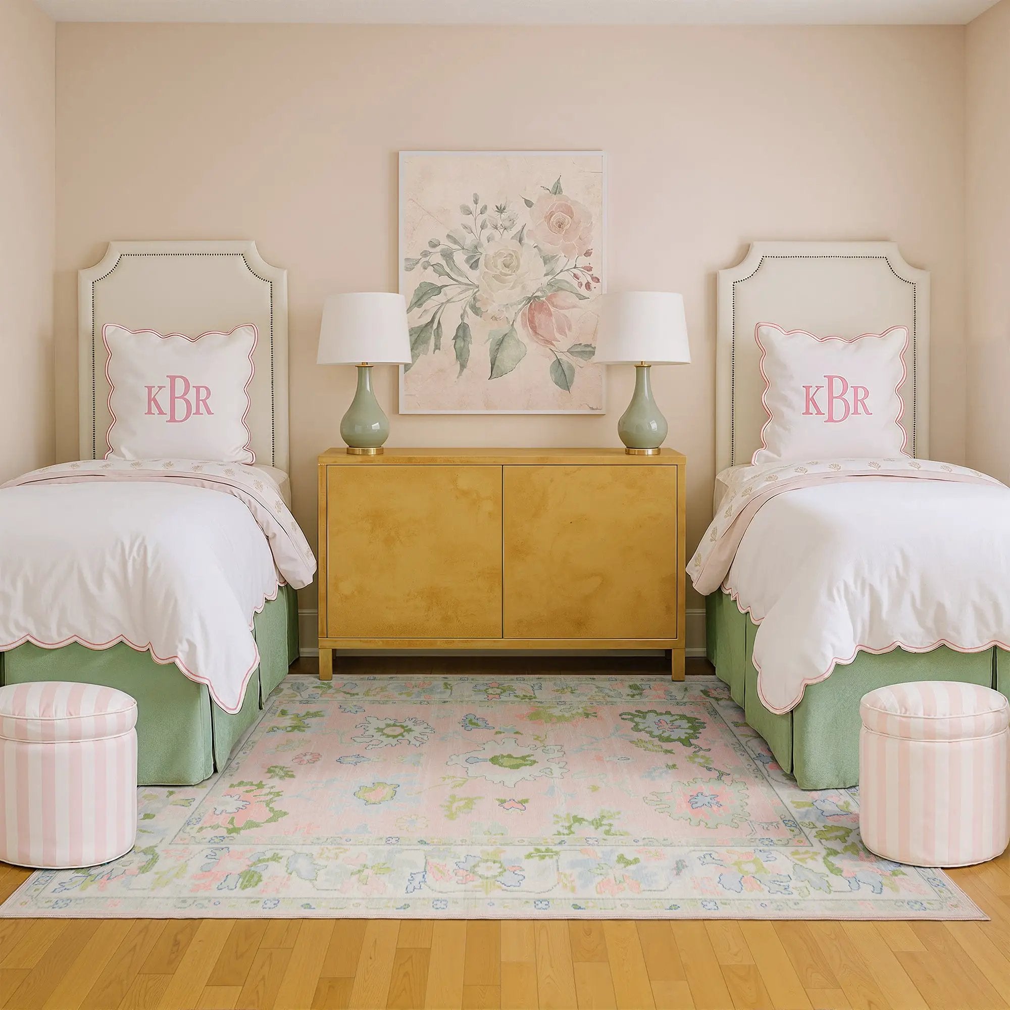 Addison ADD04 Pink/ Green Area Rug by Oriental Weavers