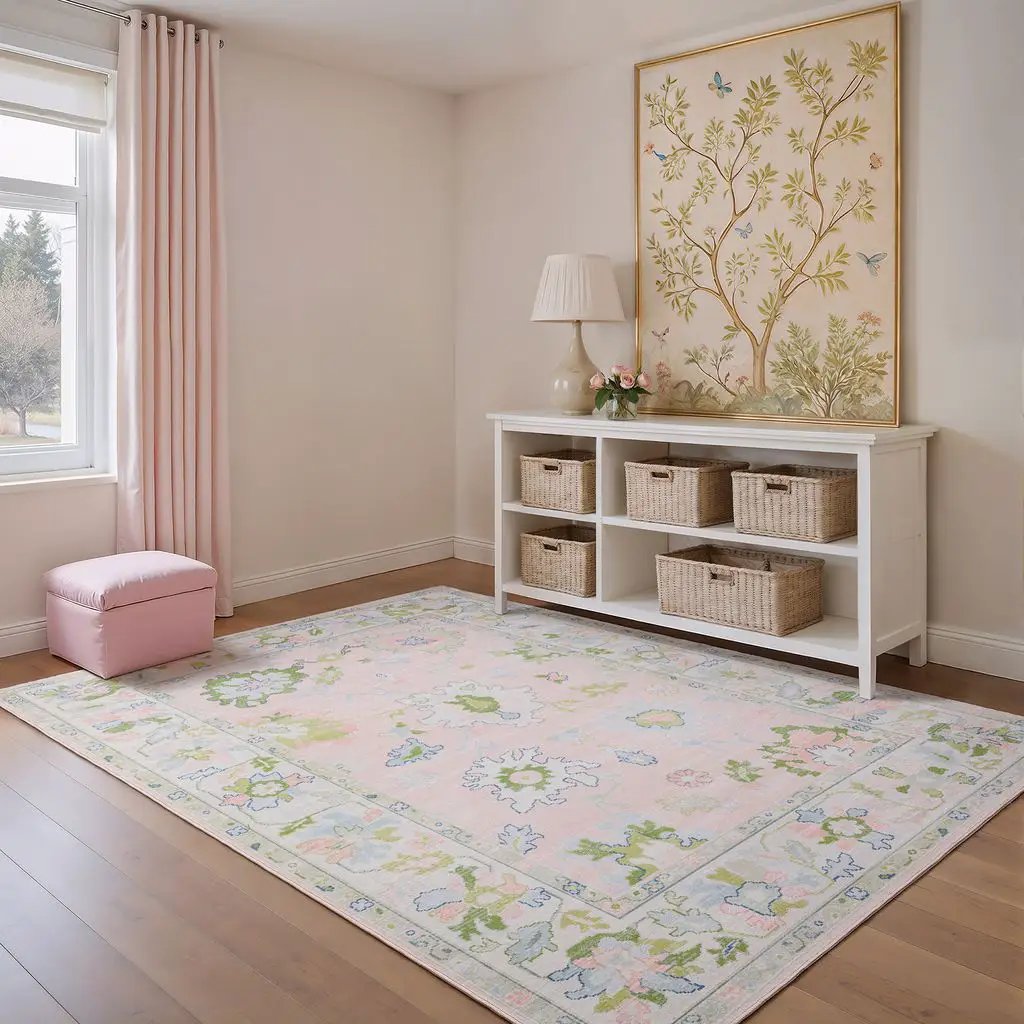 Addison ADD04 Pink/ Green Area Rug by Oriental Weavers