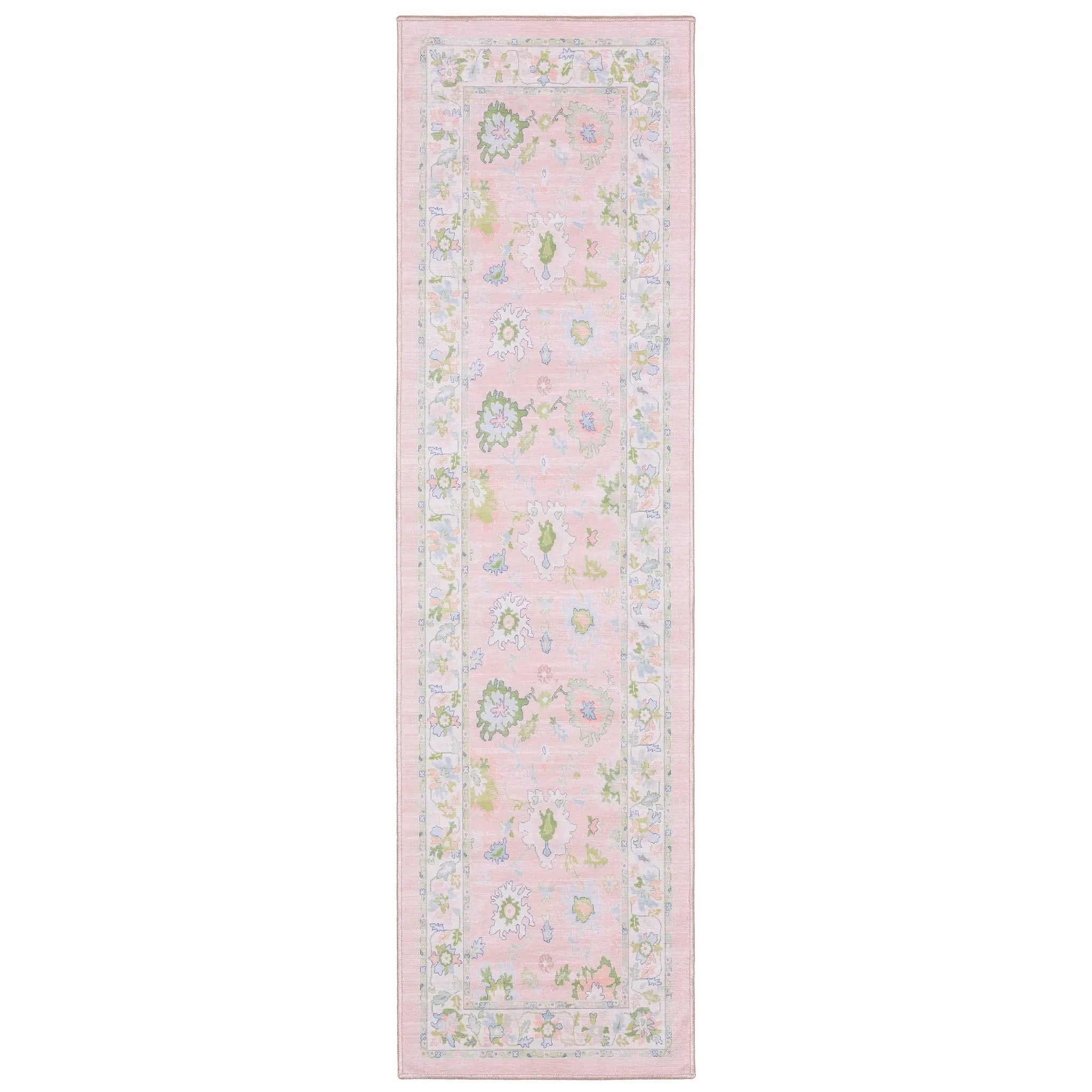 Addison ADD04 Pink/ Green Area Rug by Oriental Weavers