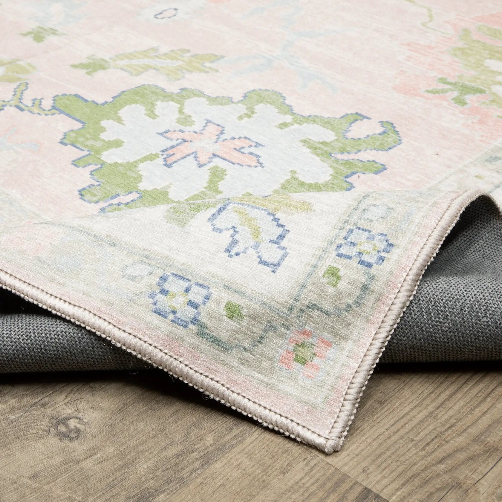 Oriental Weavers Addison ADD04 Pink/ Green Area Rug - Rugs Machine Printed Rug