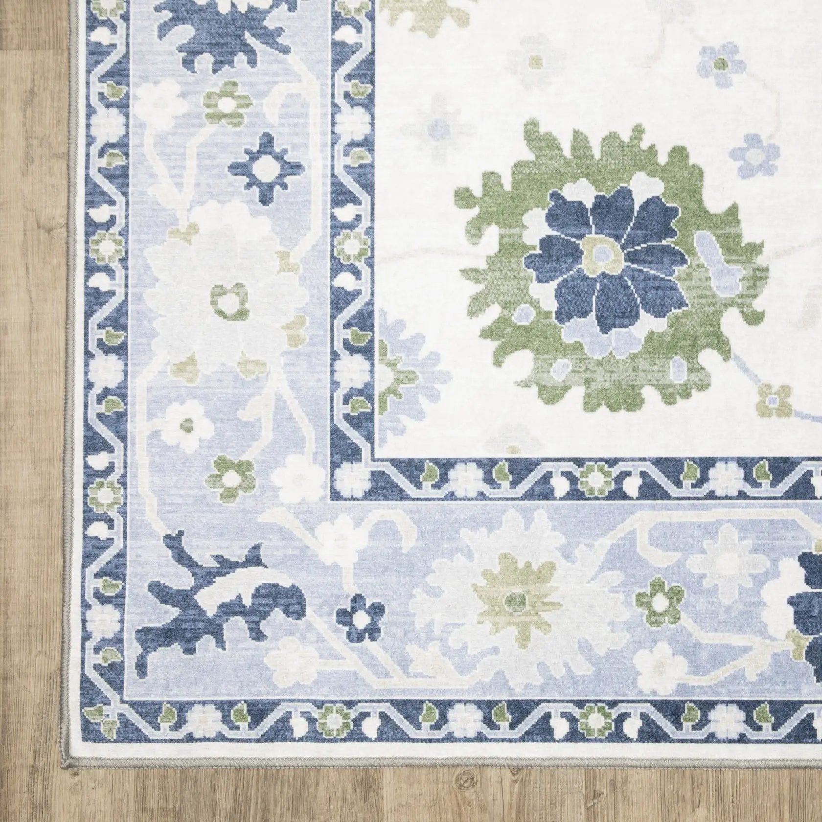 Addison ADD05 White/Blue Area Rug by Oriental Weavers