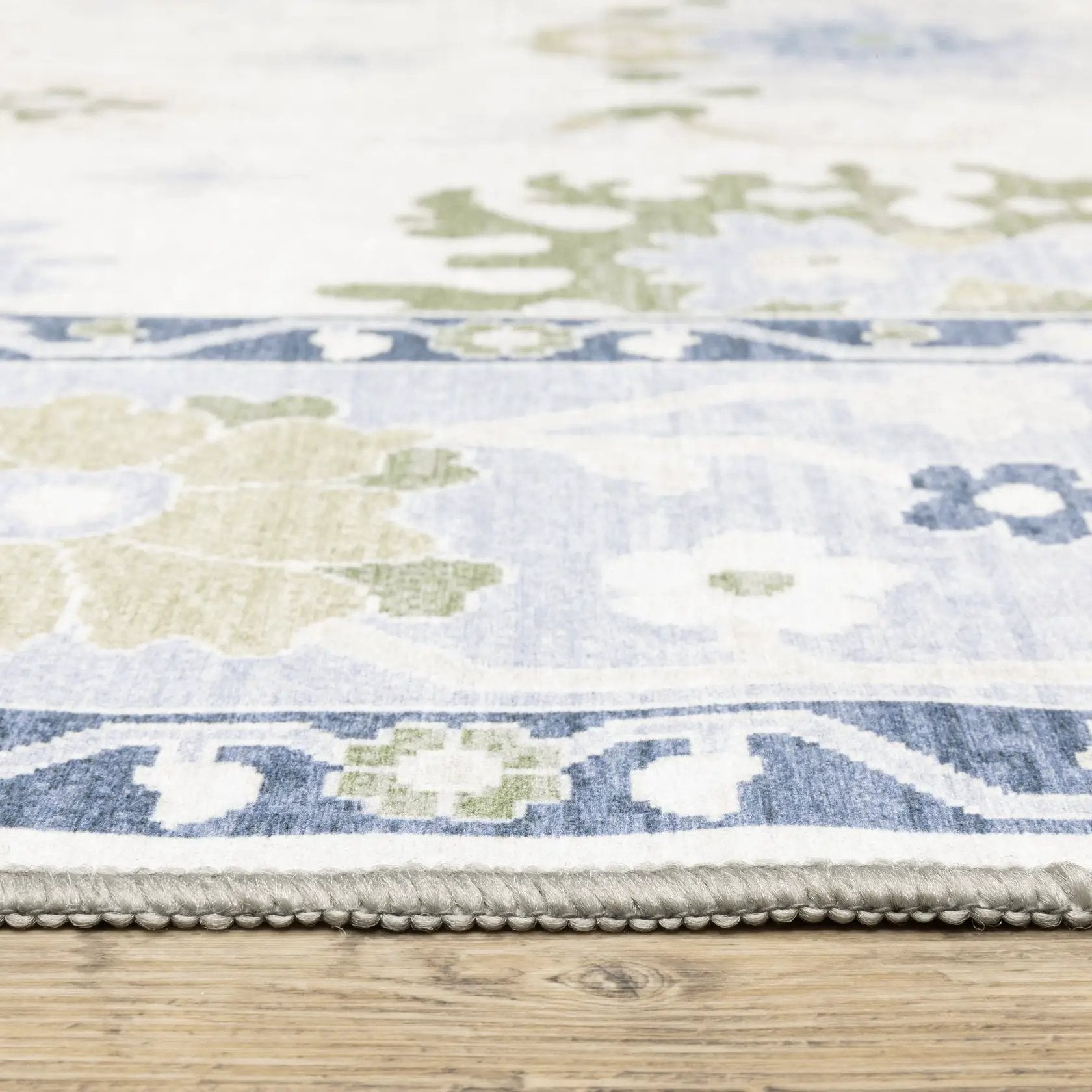 Addison ADD05 White/Blue Area Rug by Oriental Weavers