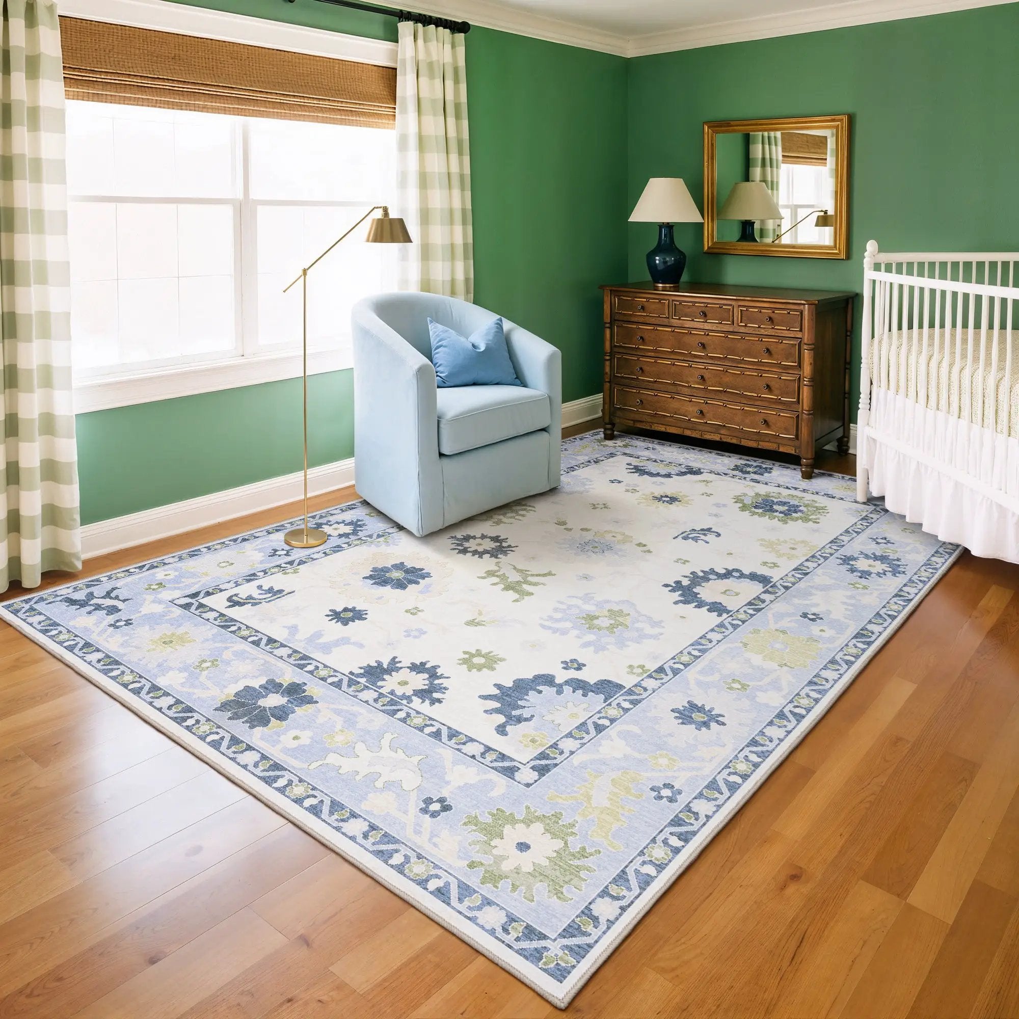 Addison ADD05 White/Blue Area Rug by Oriental Weavers