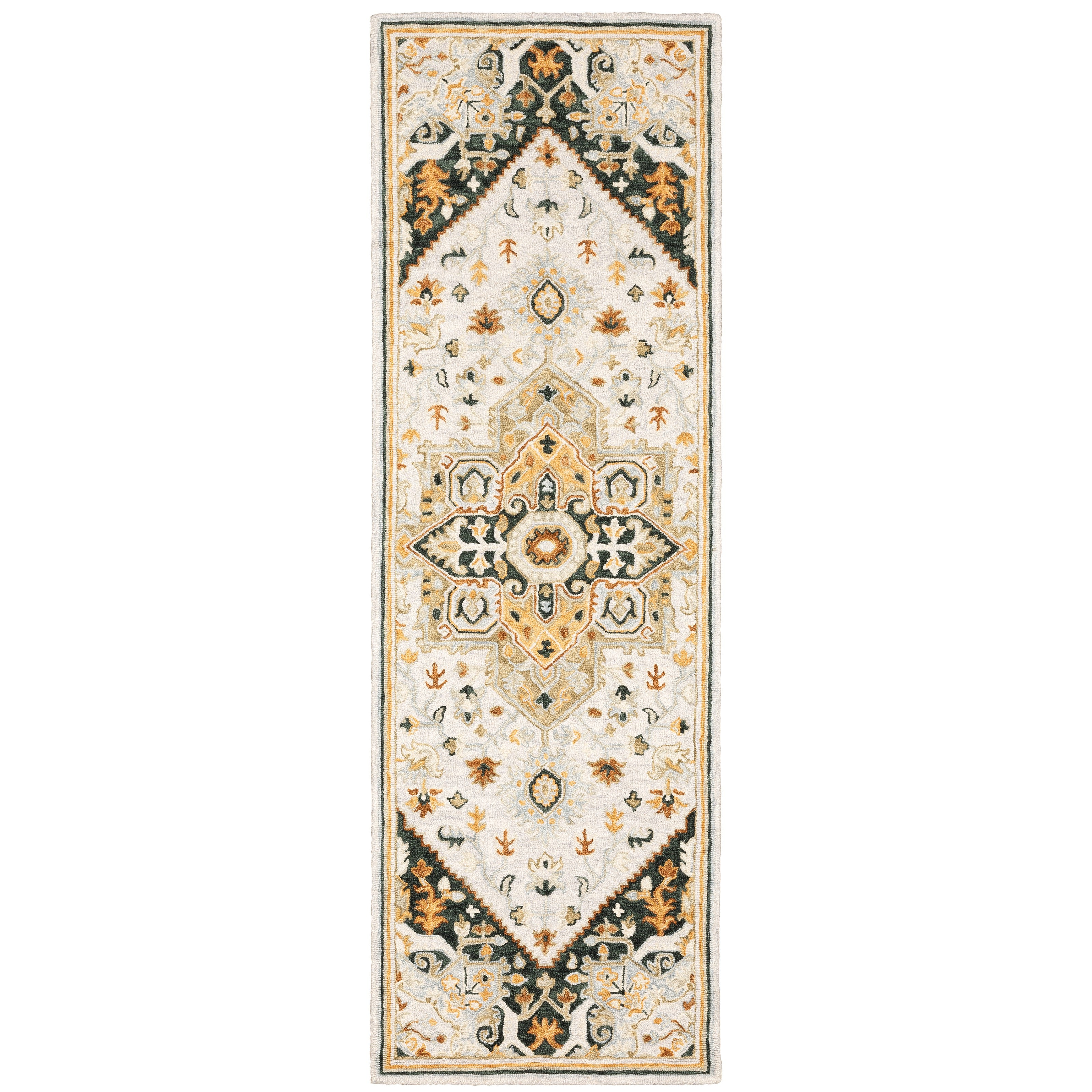 Alfresco 28407 Ivory/Charcoal Area Rug, Bohemian ivory charcoal wool area rug with textured looped pile and sun-washed accent tones.